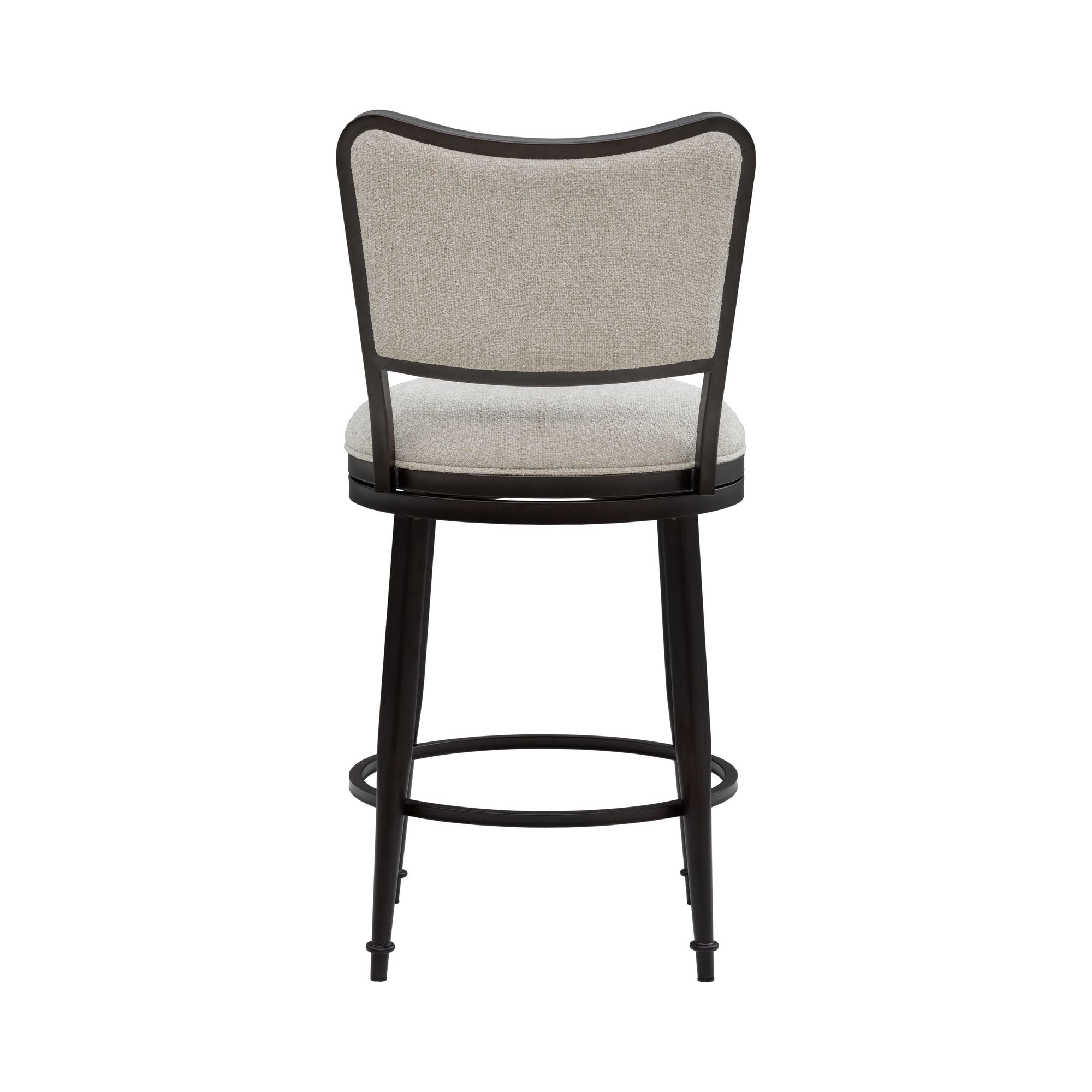 Baxter - Steel Frame Fabric Upholstered Swivel Counter Height Barstool