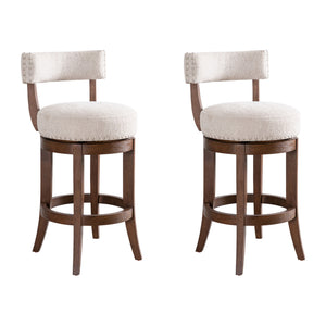 Mystic - Solid Wood Upholstered 26" Counter Height Swivel Barstool