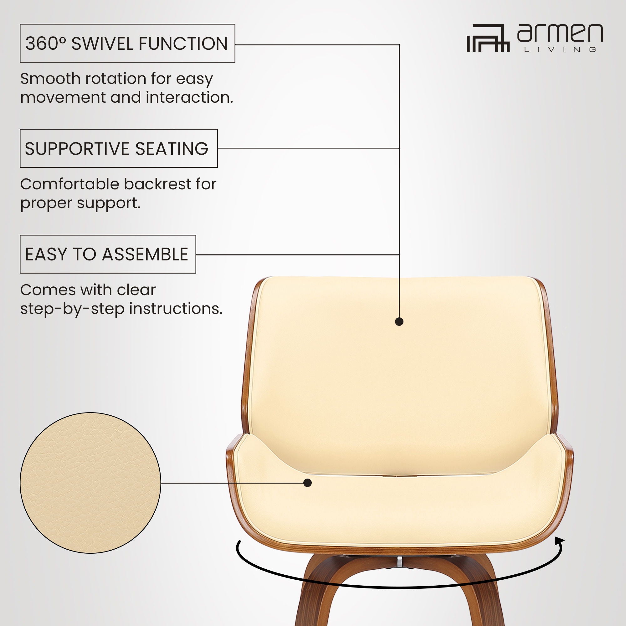 Tyler - 26" Counter Height Swivel Bar Stool