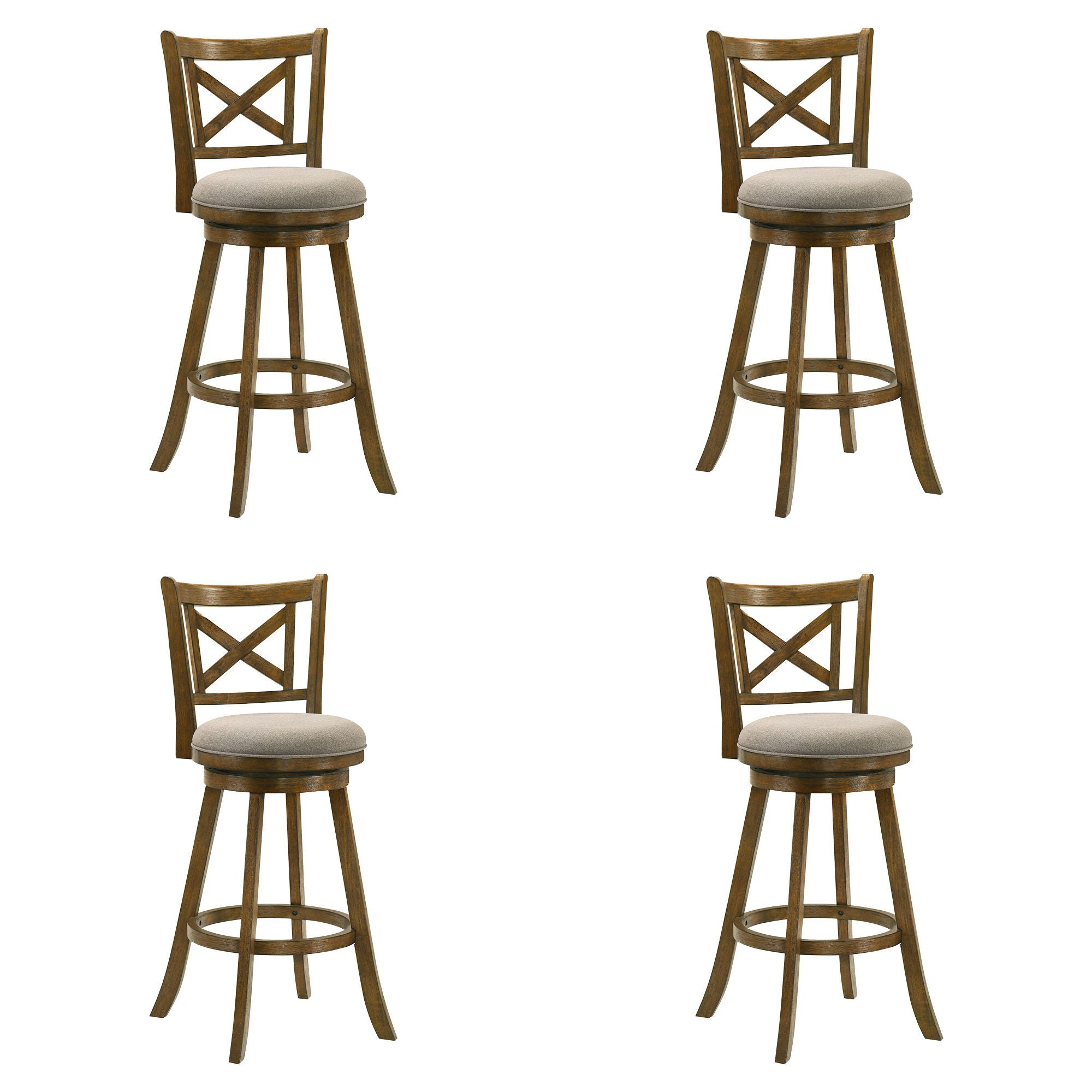 Kodi - Modern Farmhouse Swivel Wood Bar Height Kitchen Bar Stool