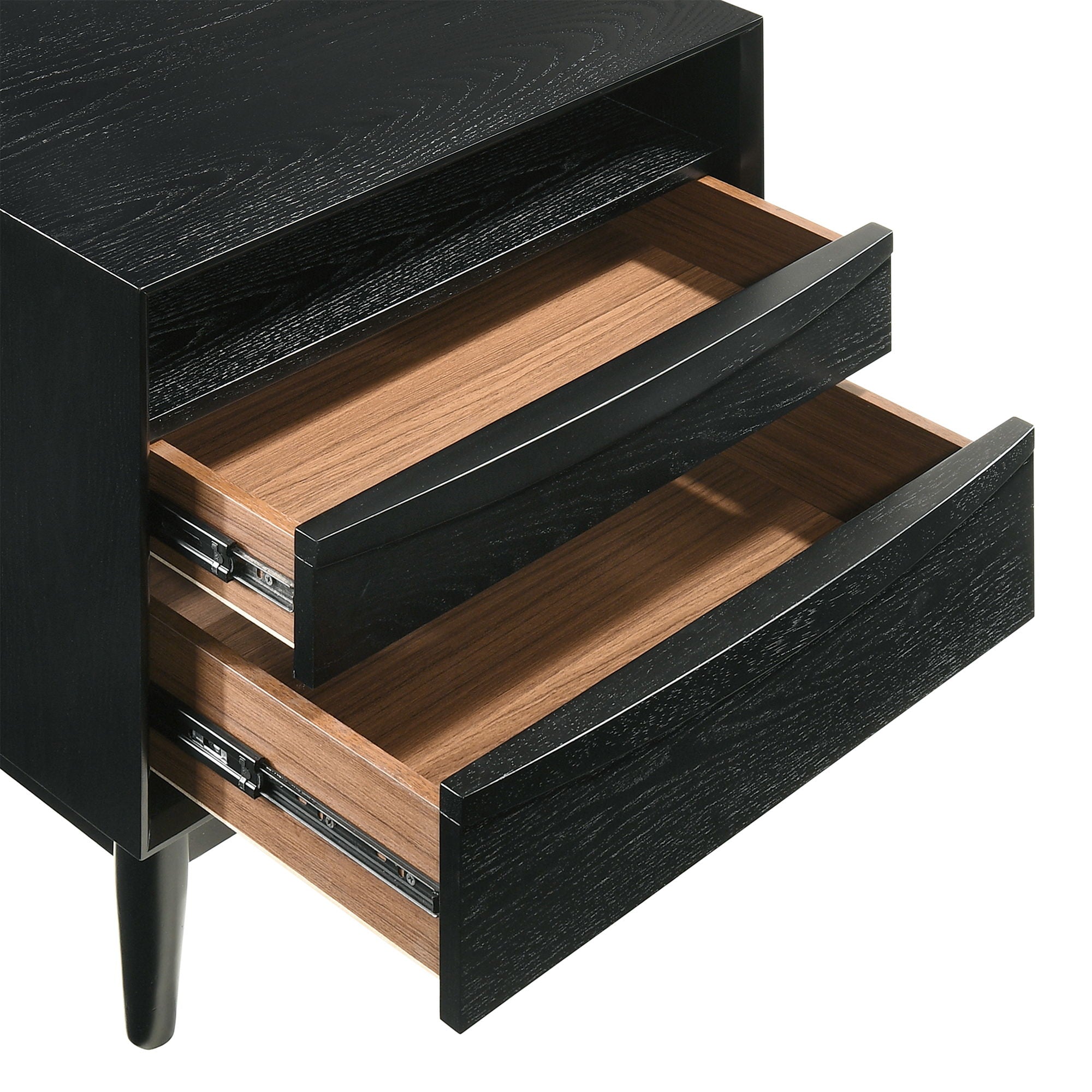 Artemio - 2 Drawer Wooden Nightstand With Shelf