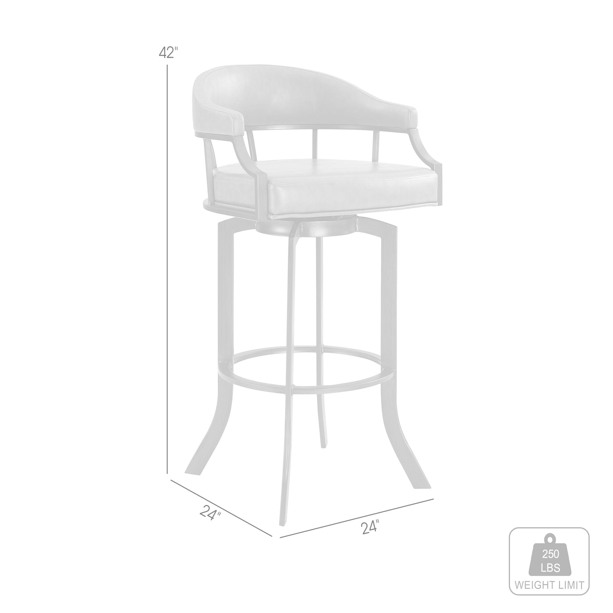 Pharaoh - Swivel Faux Leather Bar Stool - Mineral Finish