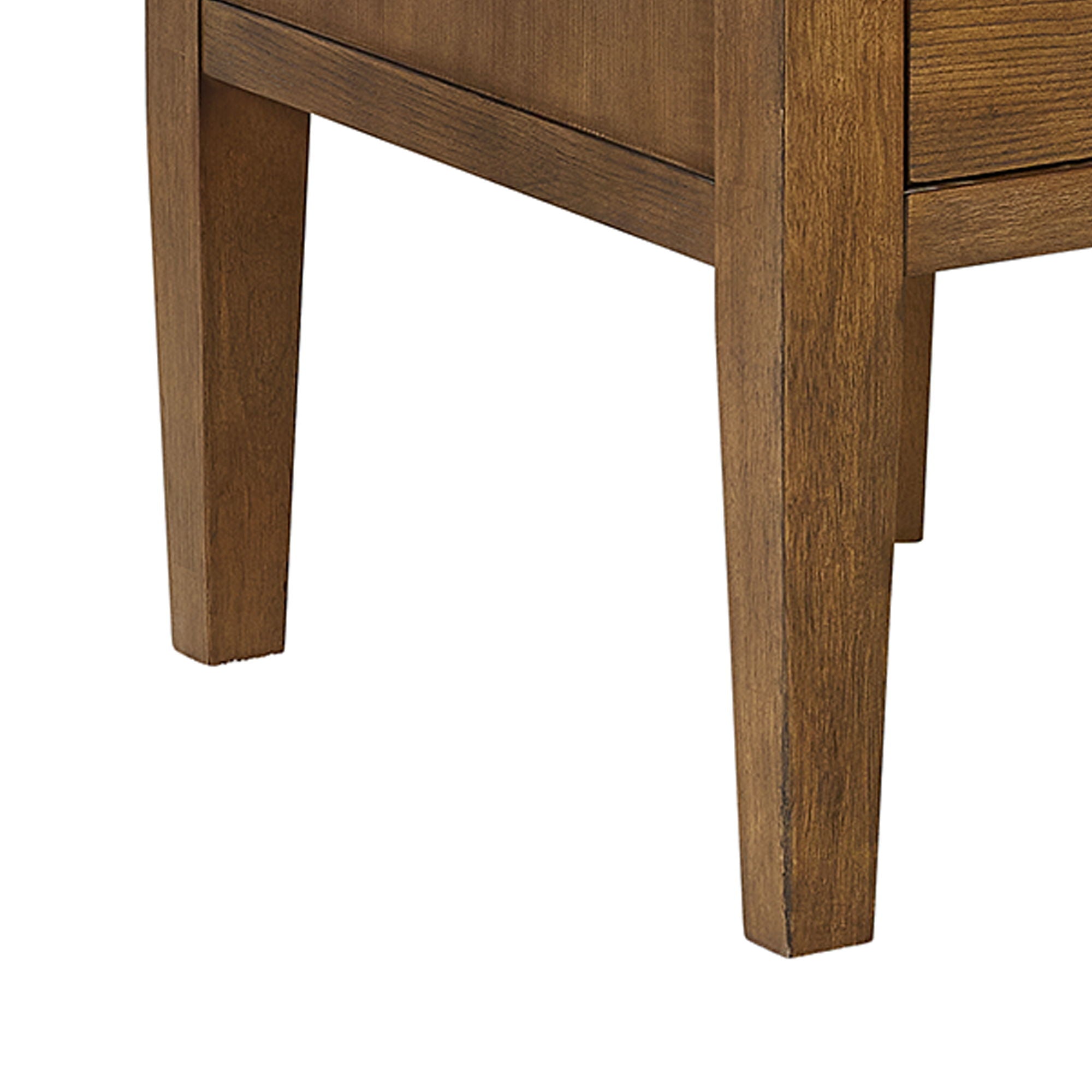 Portico - Half Pedestal Desk With Power / USB - Brown Oak