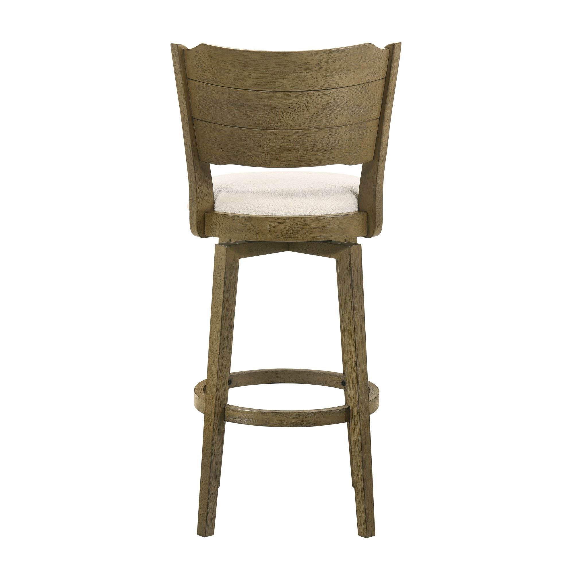Winsley - Coastal Modern Swivel Wood Bar Height Kitchen Bar Stool