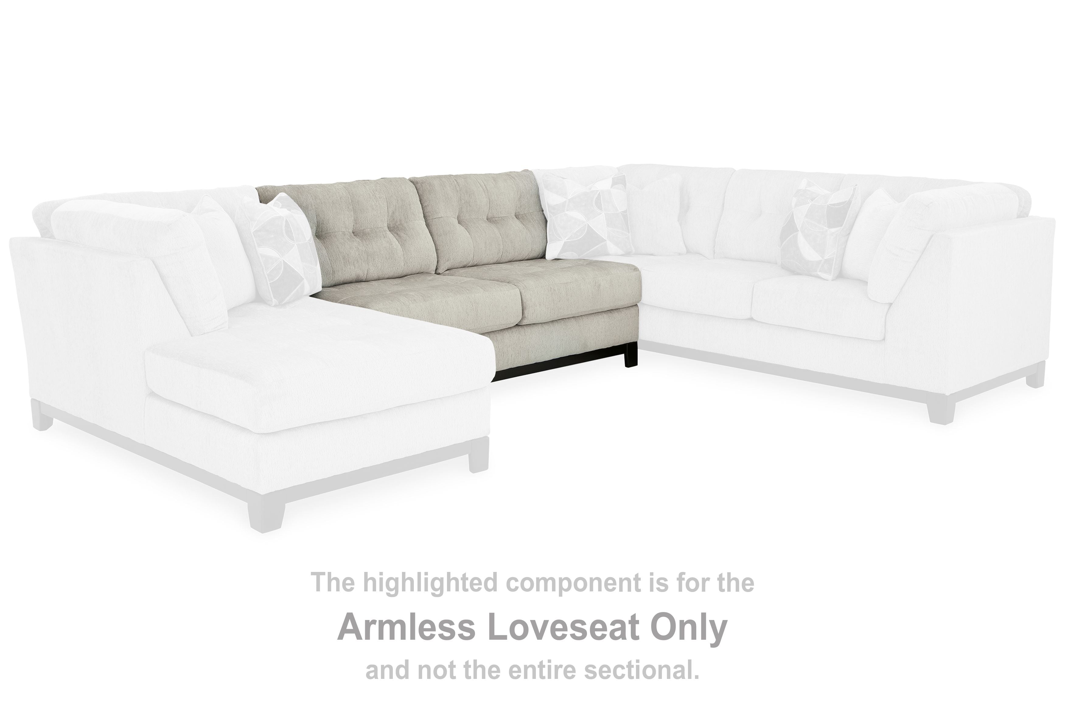 Maxon Place - Armless Loveseat - Stone