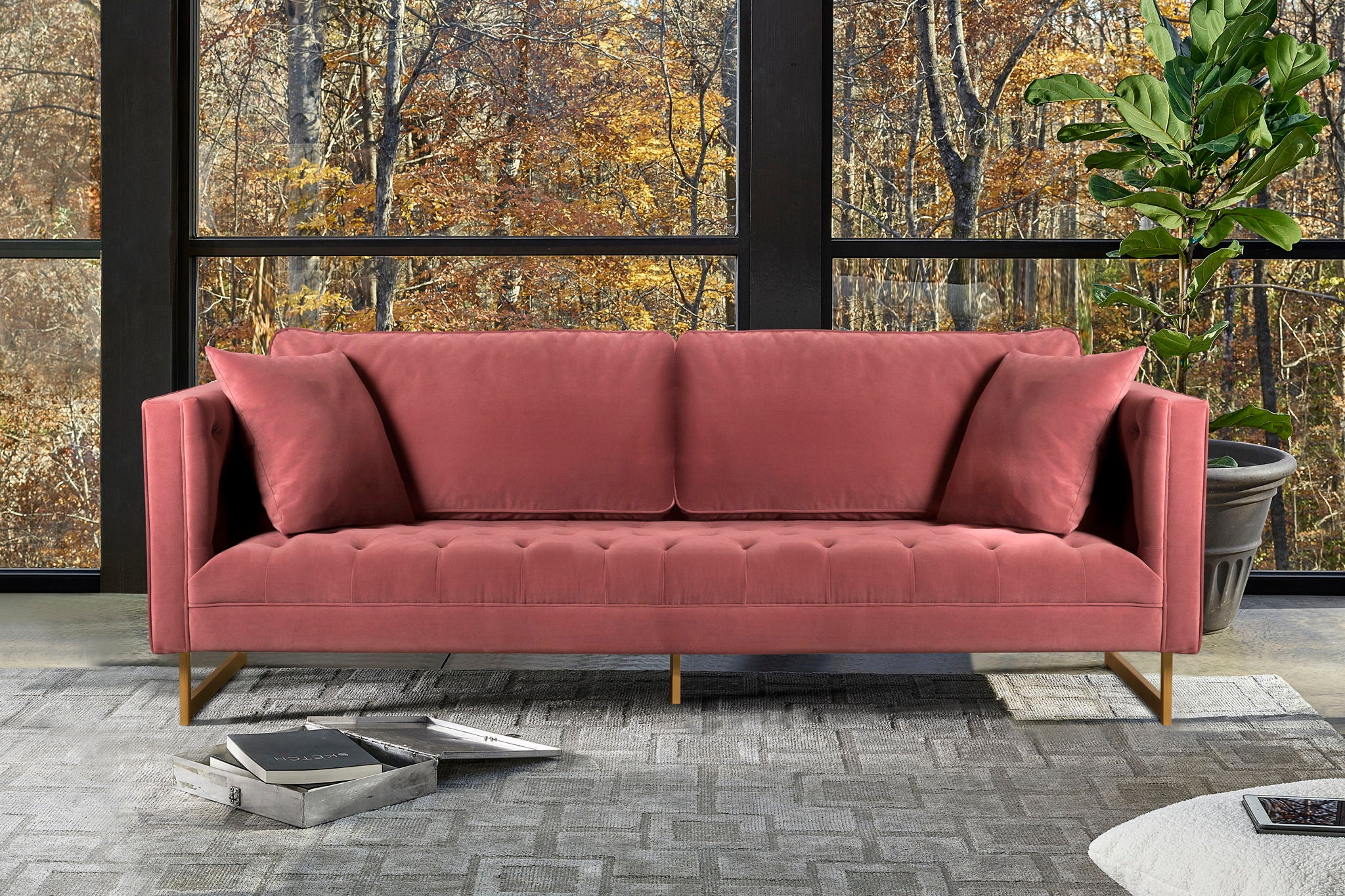 Lenox - Modern Sofa With Brass Legs