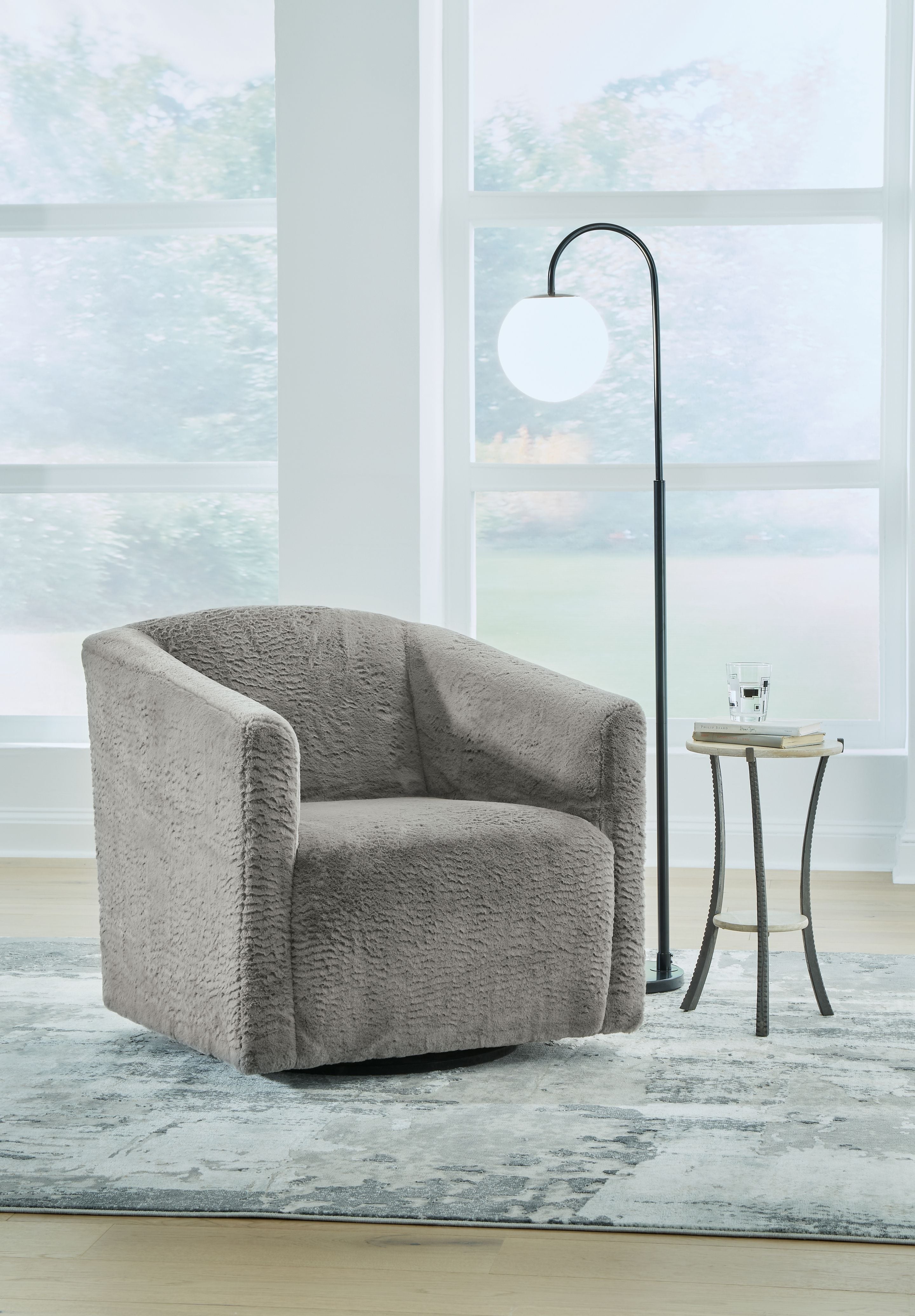 Bramner - Swivel Accent Chair - Charcoal
