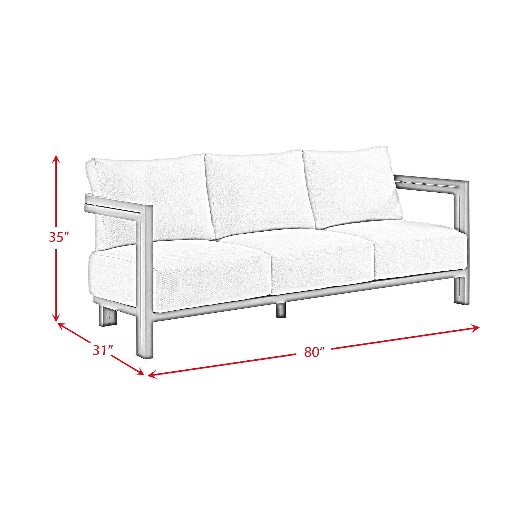 Playa - Sofa With 2 Pillows - Dark Gray / Beige