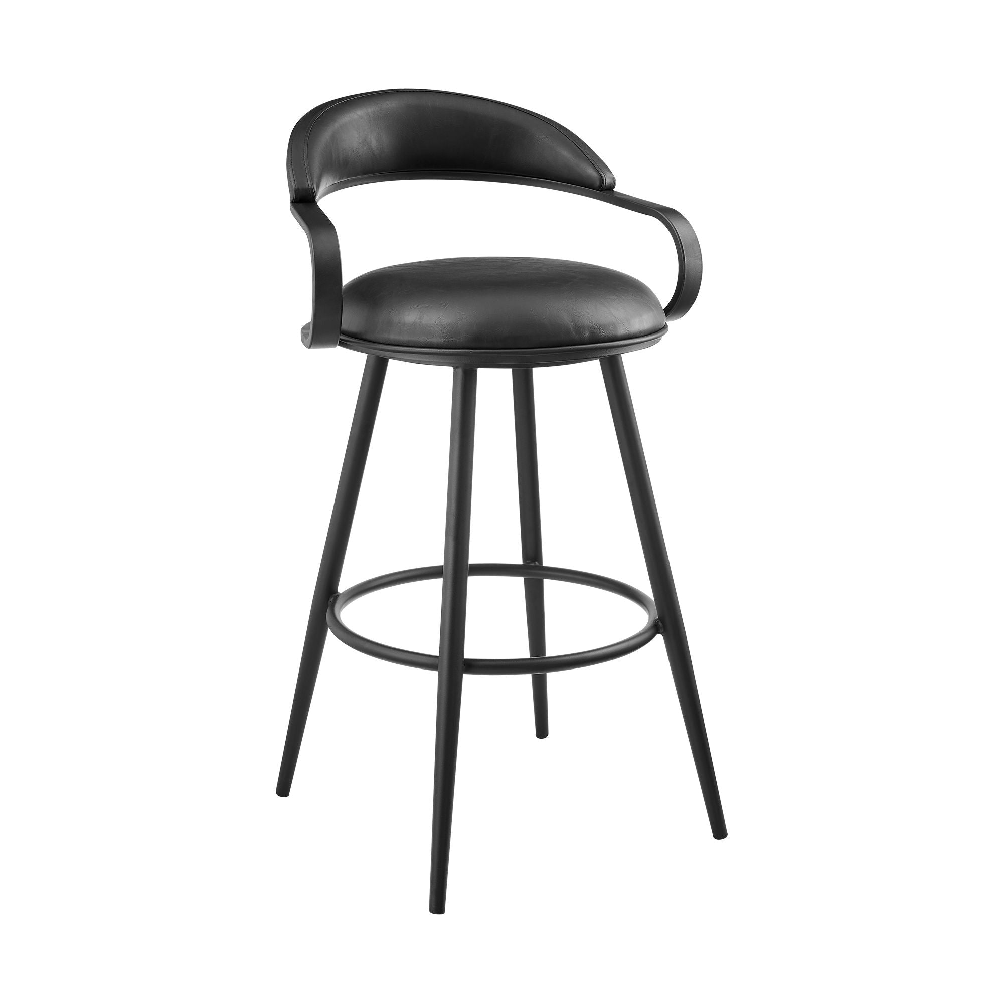 Gardenia - 26" Vintage Swivel Counter Stool - Black