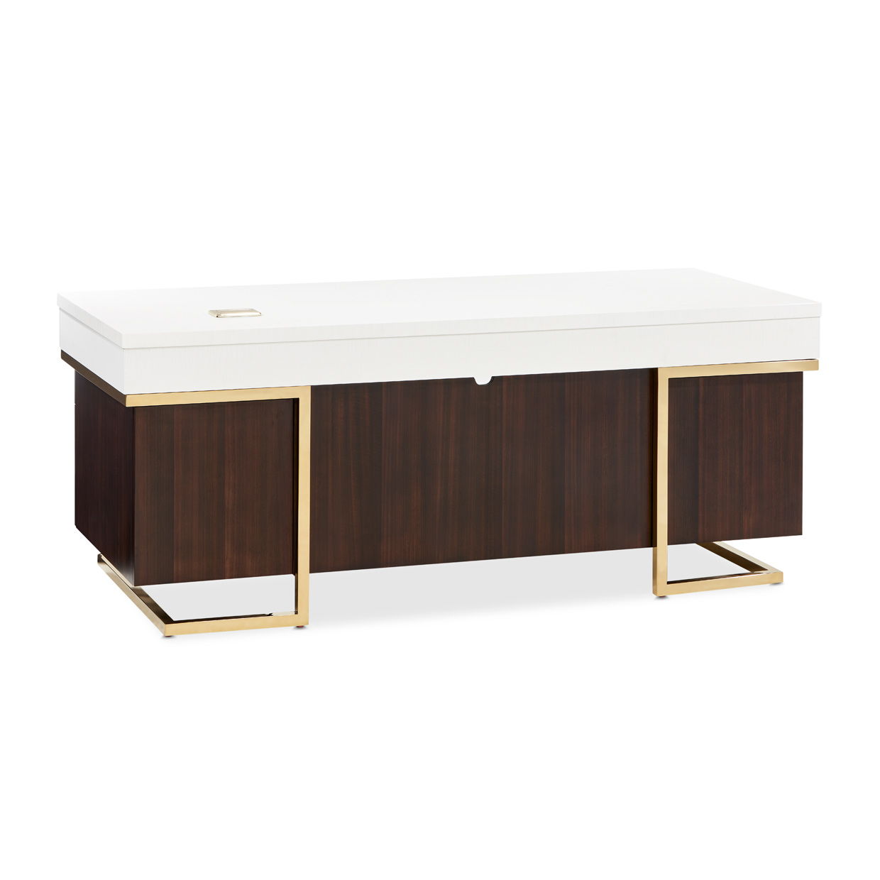 Belmont Place - Desk - White / Dark Brown