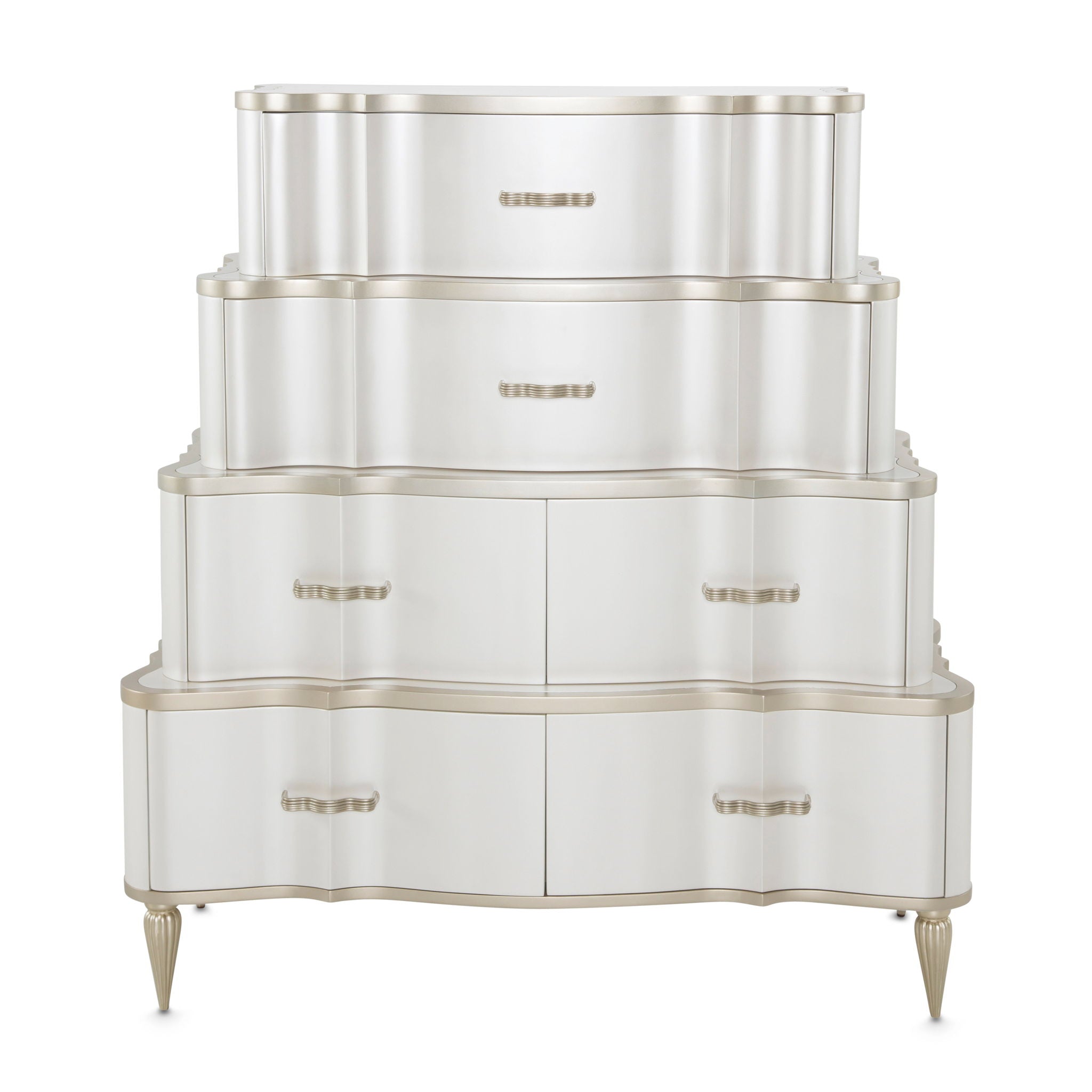 London Place - 6-Drawer Tiered Chest - Creamy Pearl