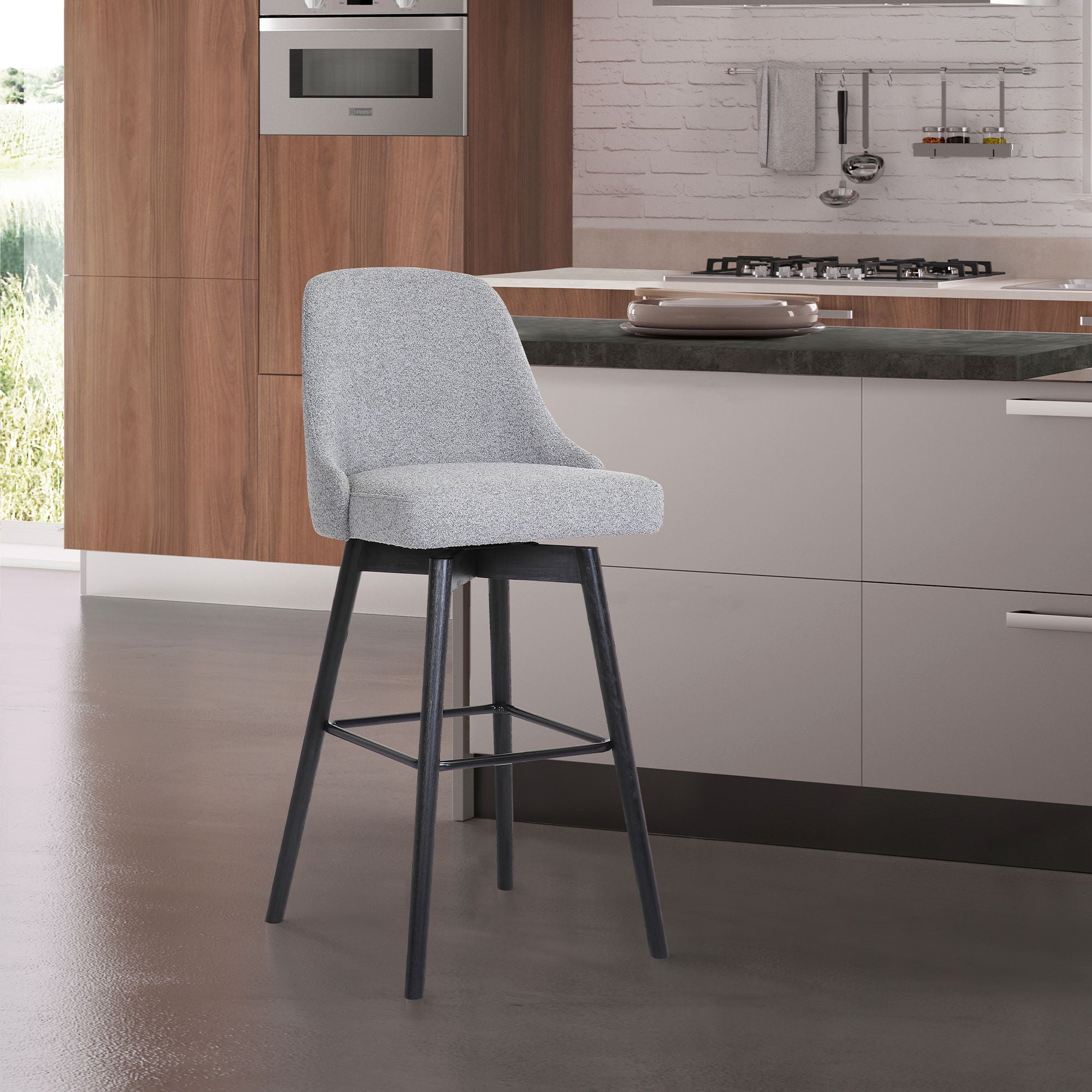 Sicily - Swivel Wood Stool