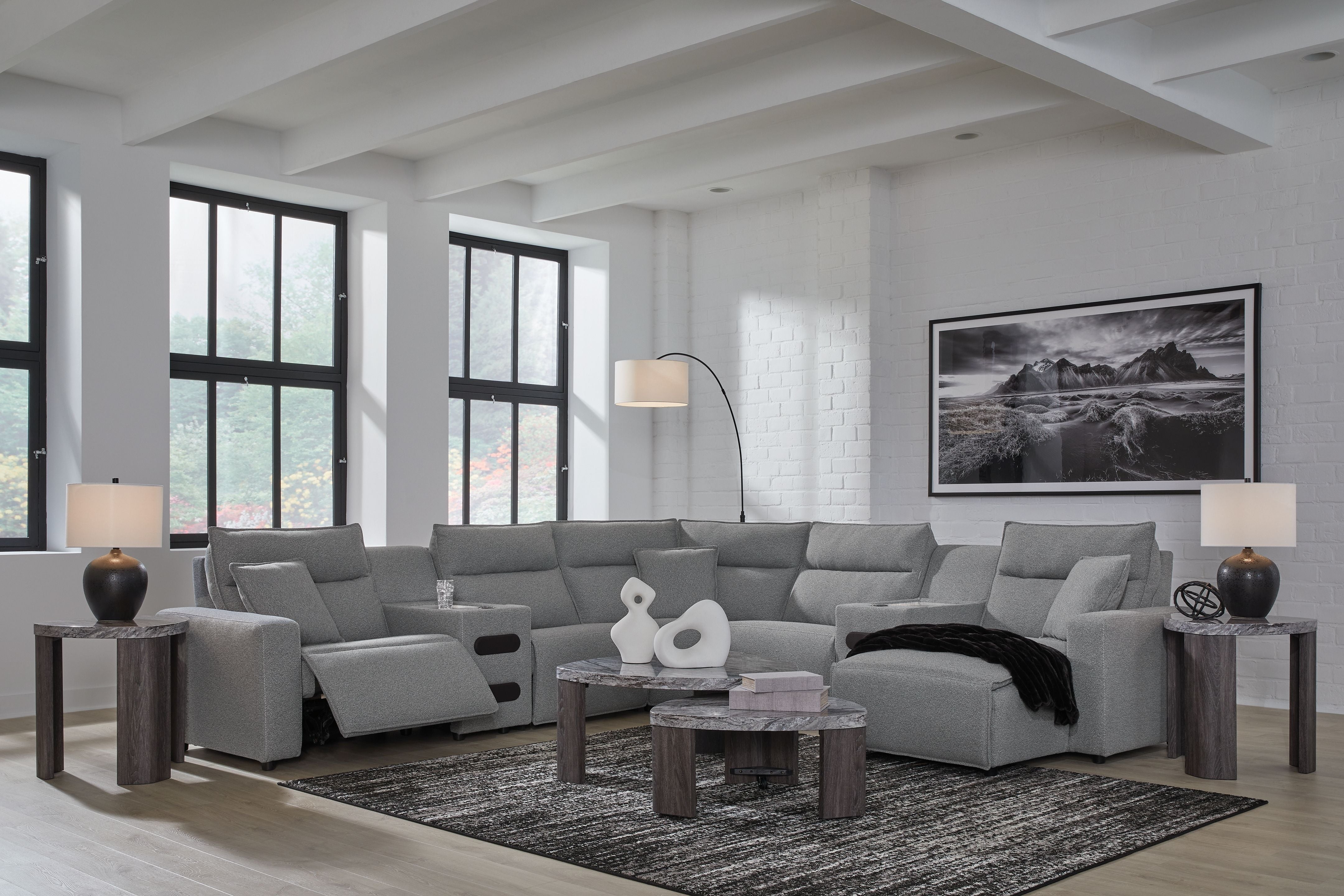 ModMax II - Salt And Pepper - Reclining Sectional