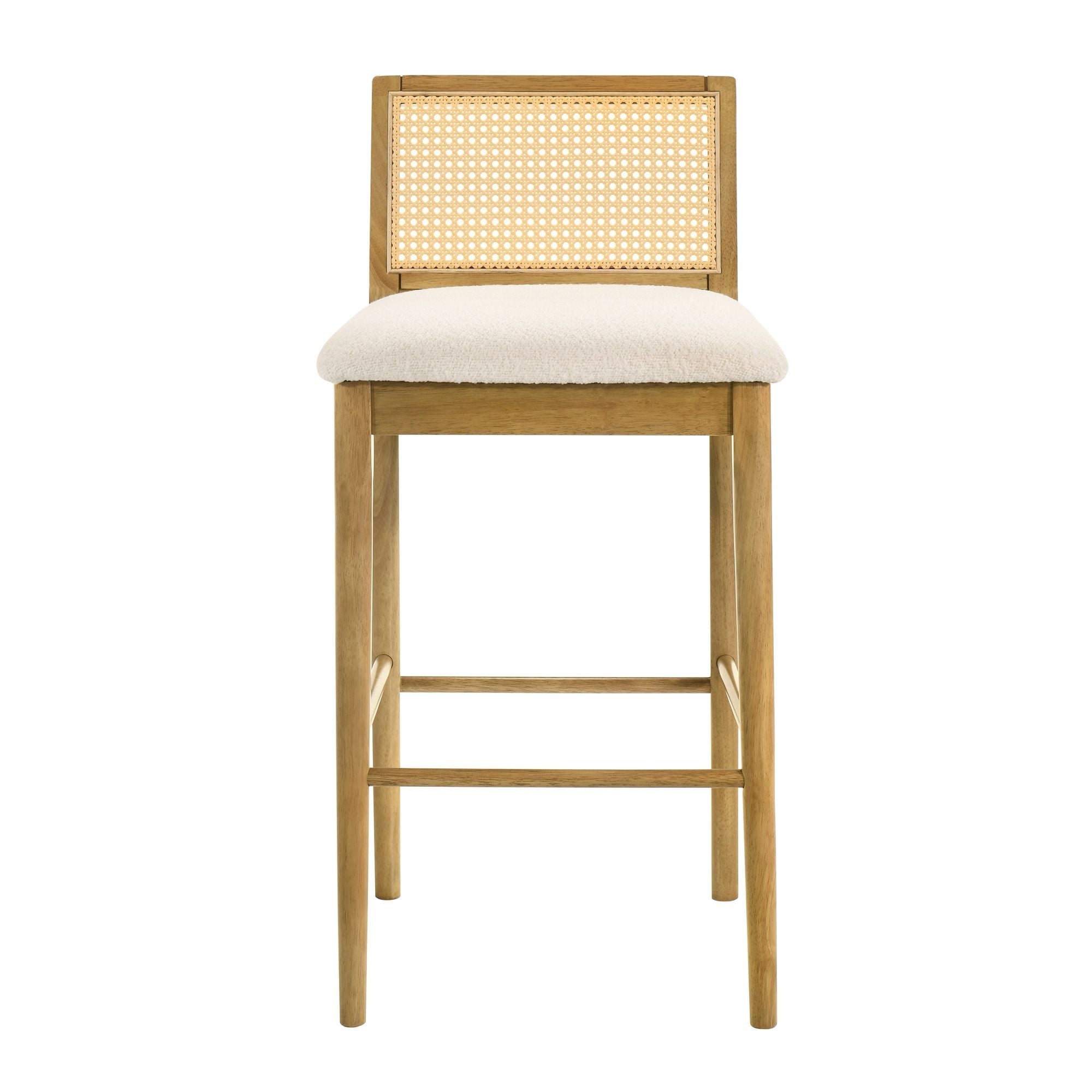 Tobias - Coastal Modern Wood Bar Height Kitchen Bar Stool
