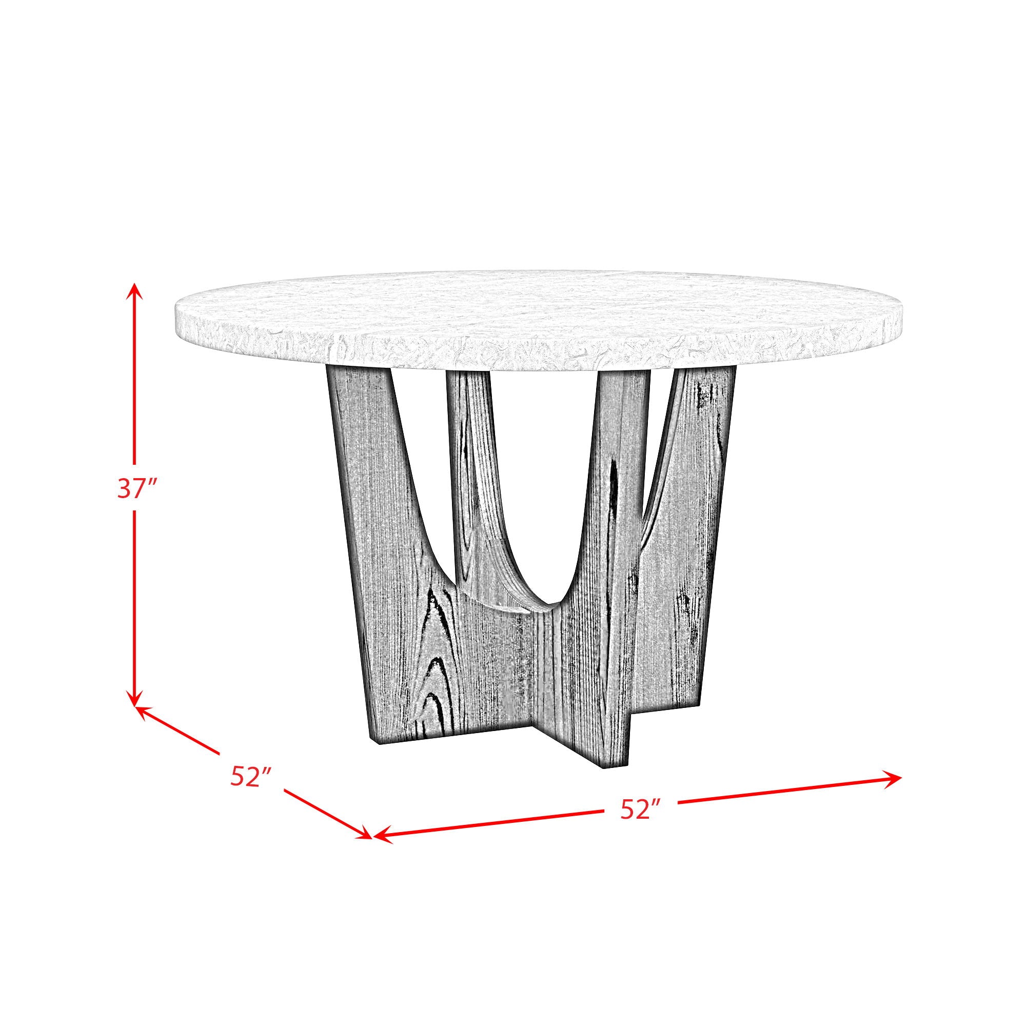 Oregon - Round Table With Faux Marble Top