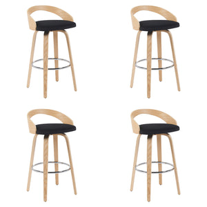 Sonia - Modern Swivel Bar Height Stool - Patterned Oak Wood Finish