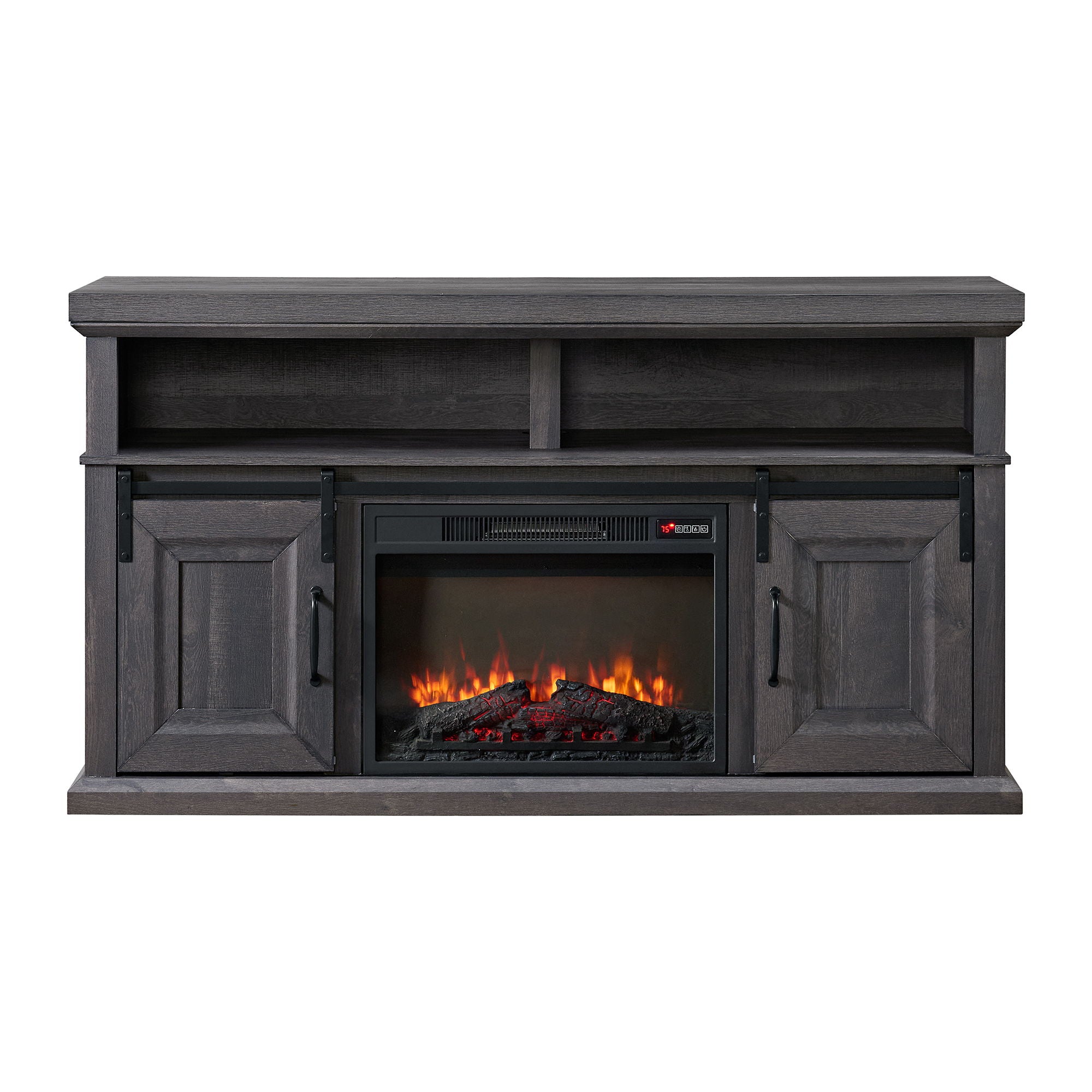 Macau - Console With 23" Fireplace Insert - Gray