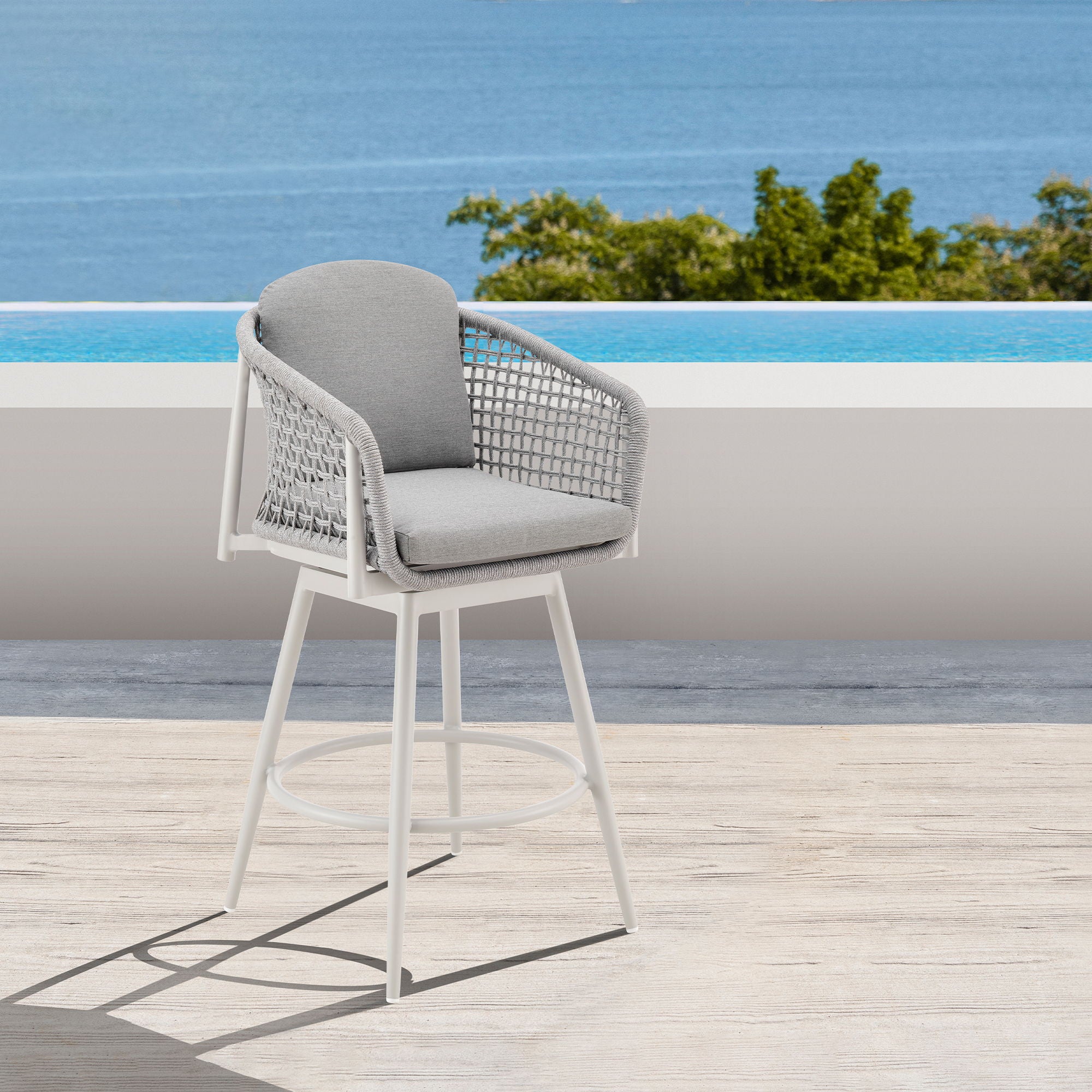 Rhodes - Outdoor Patio Swivel Bar Stool