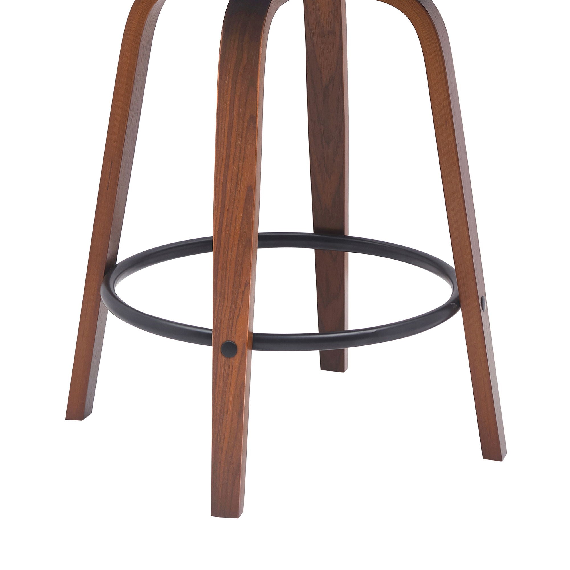 Diana - Swivel Walnut Wood Faux Leather Counter Stool