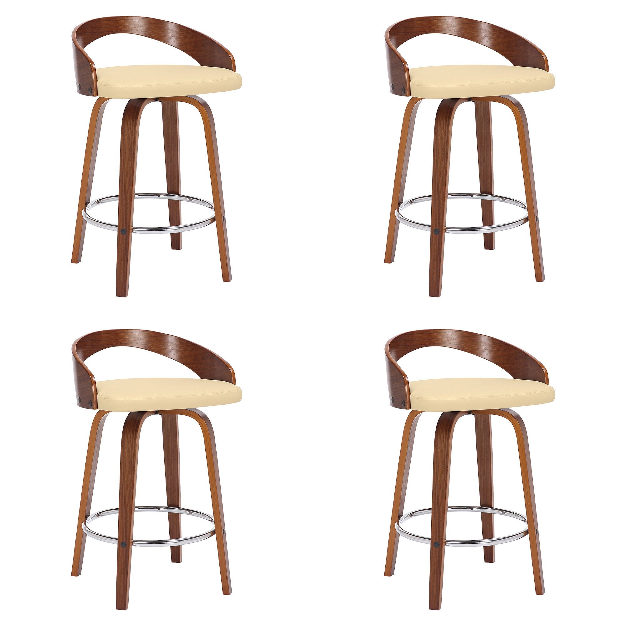 Sonia - 26" Counter Height Swivel Bar Stool - Walnut Wood