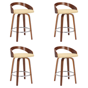 Sonia - 26" Counter Height Swivel Bar Stool - Walnut Wood