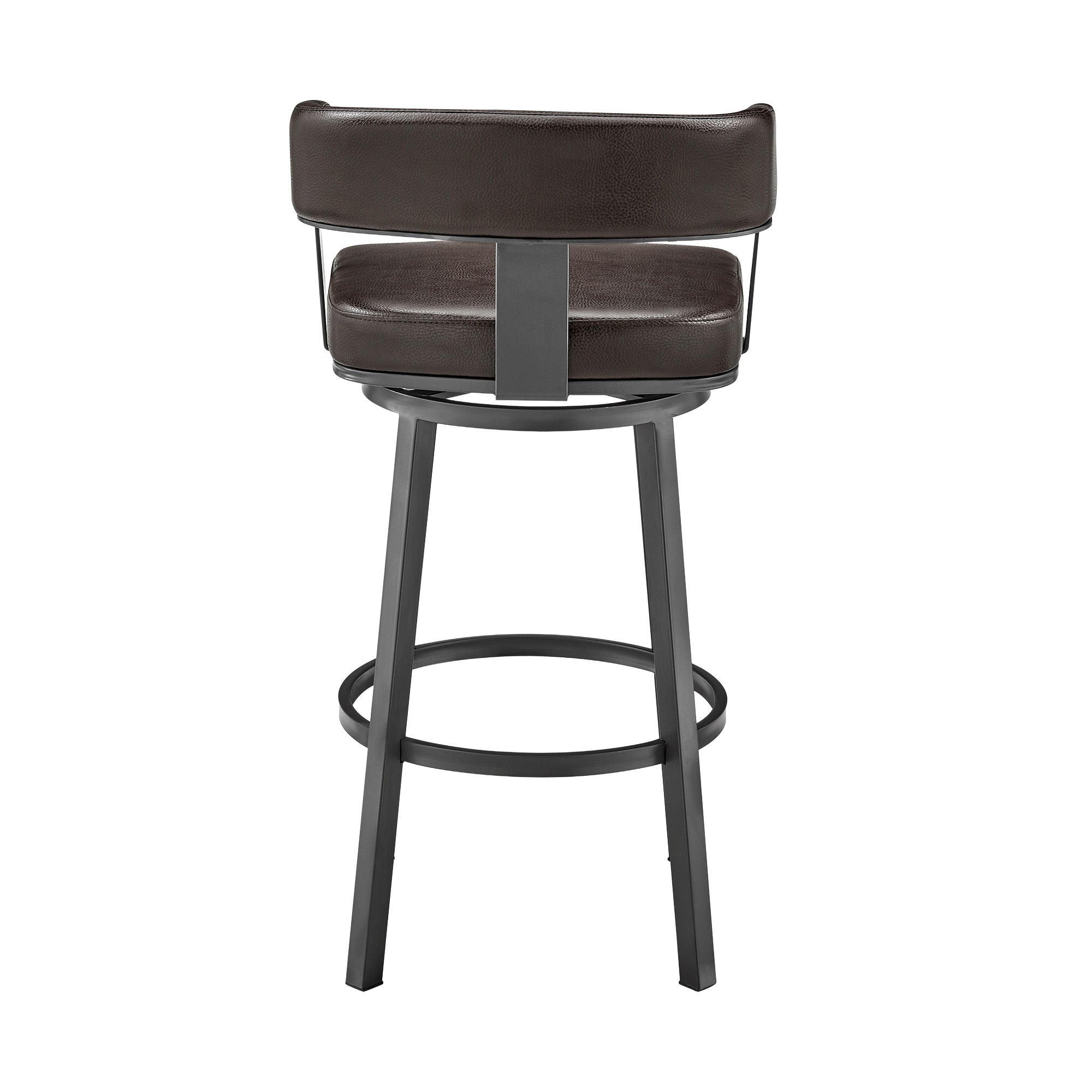 Cohen - 26" Counter Height Swivel Bar Stool - Java Brown Finish And Faux Leather