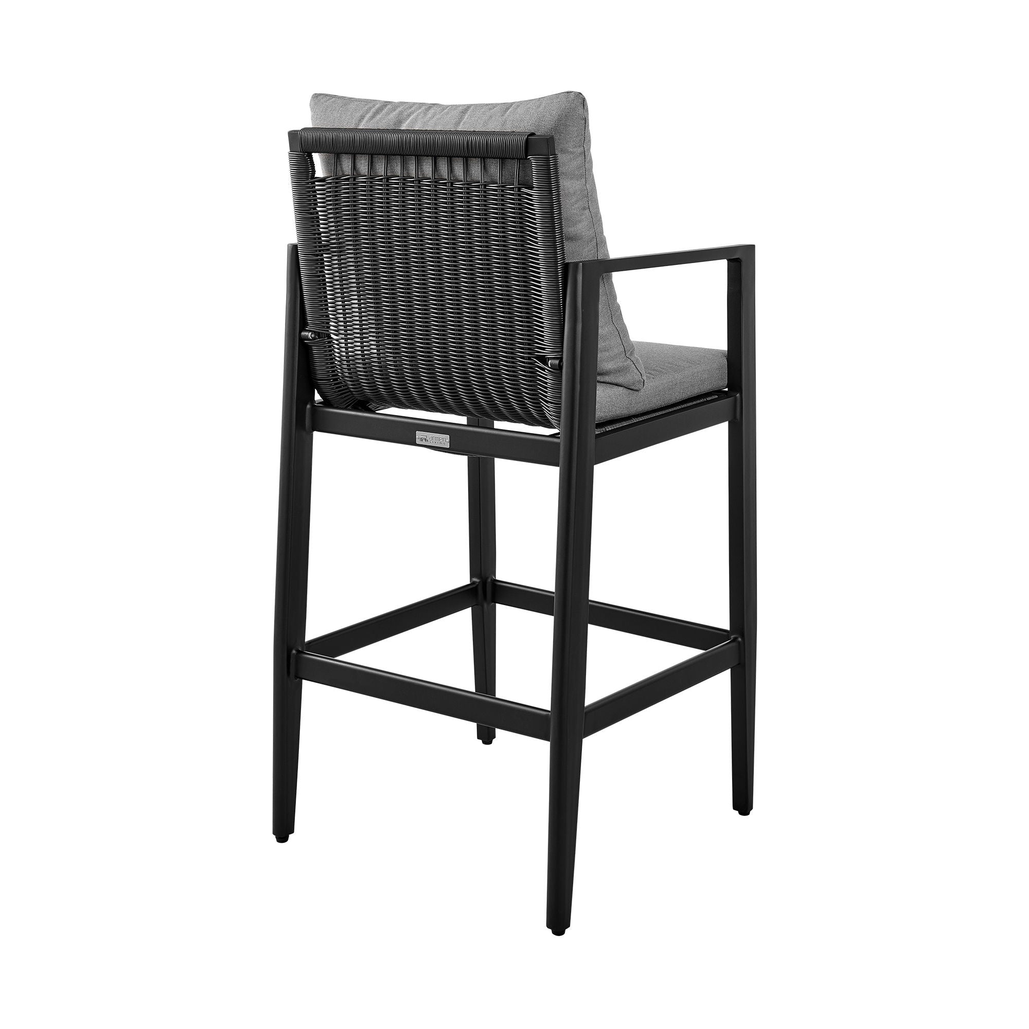Cayman - Outdoor Patio Counter Height Bar Stool With Cushions - Gray