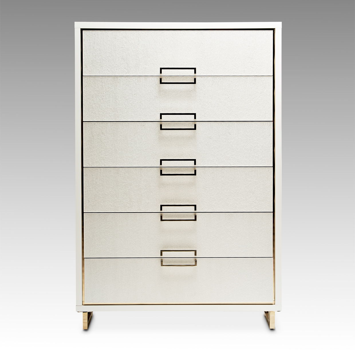 Palm Gate - 6-Drawer Chest - Cloud White