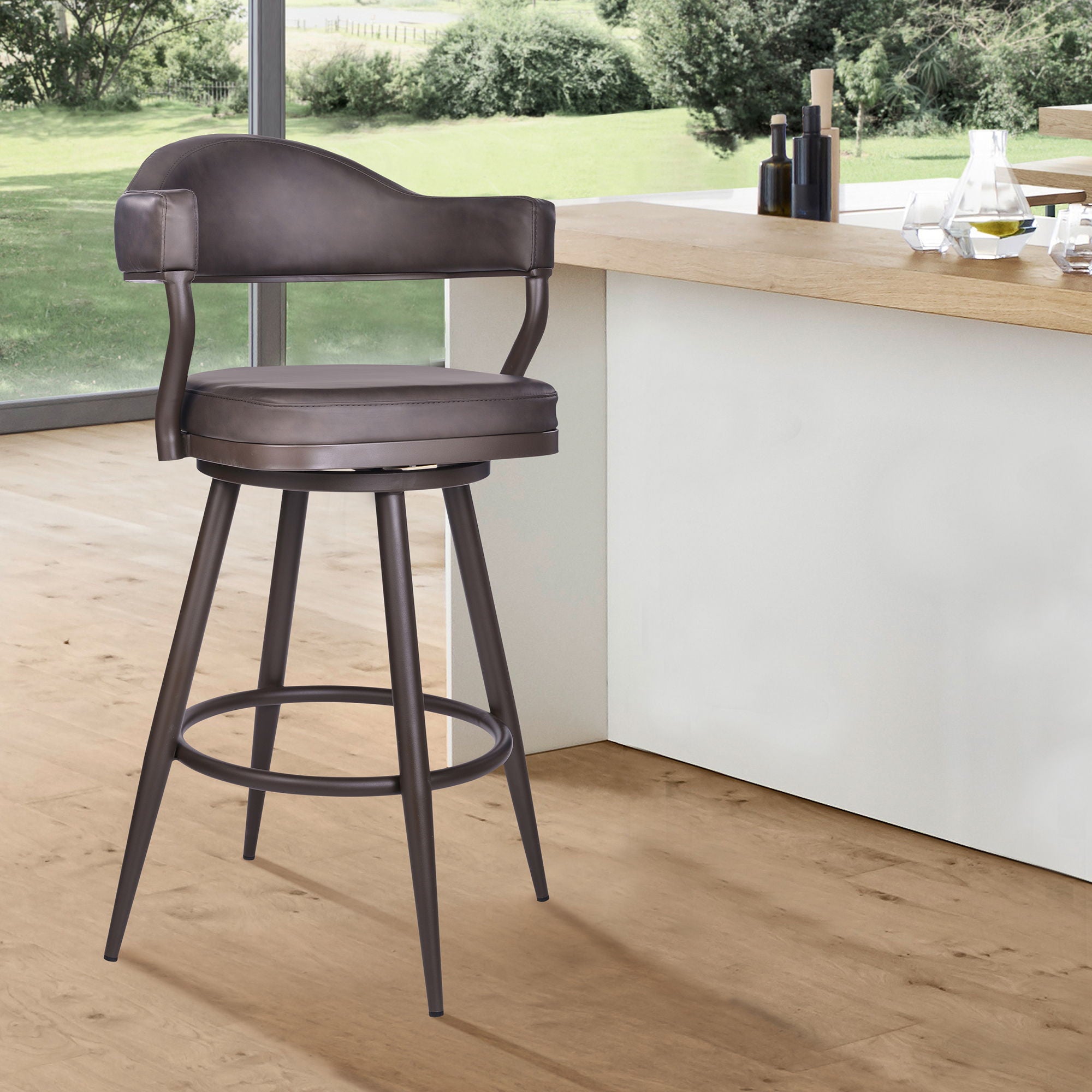 Justin - Swivel Vintage Bar Stool With Metal Legs