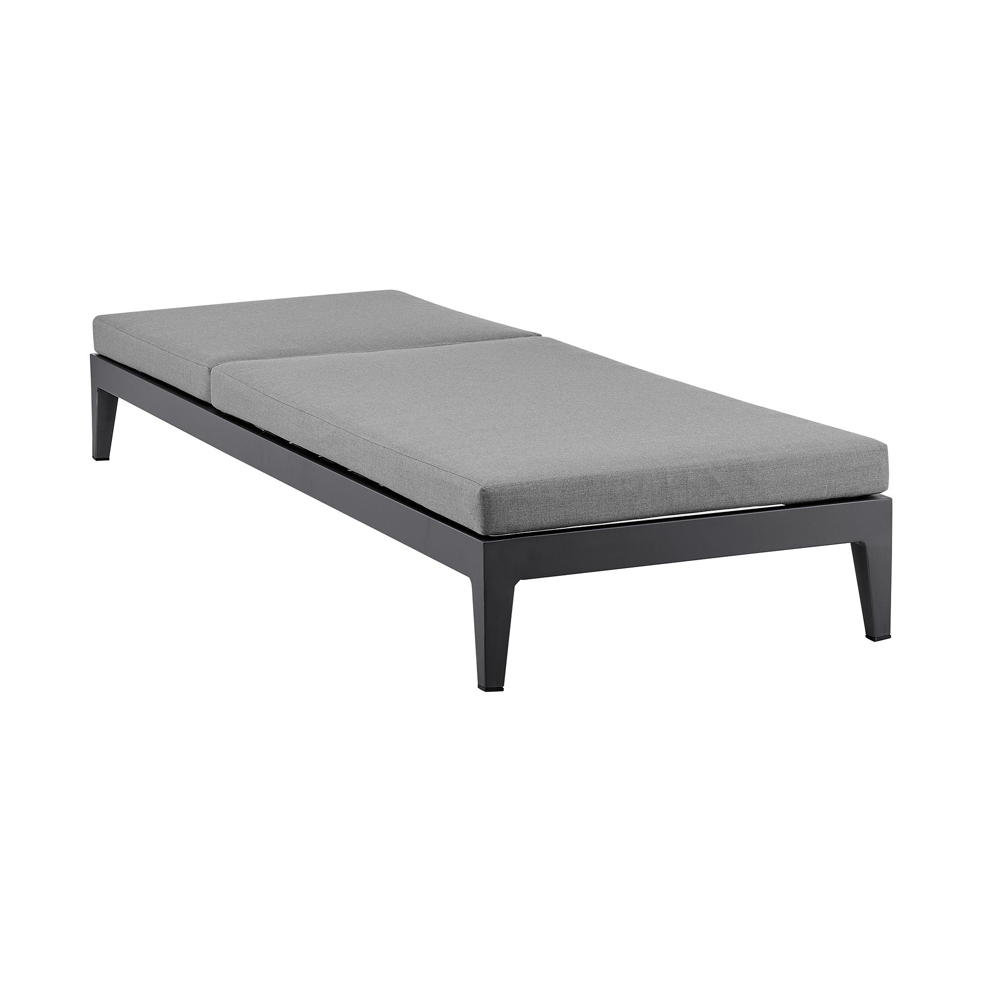 Menorca - Outdoor Patio Adjustable Chaise Lounge Chair - Gray
