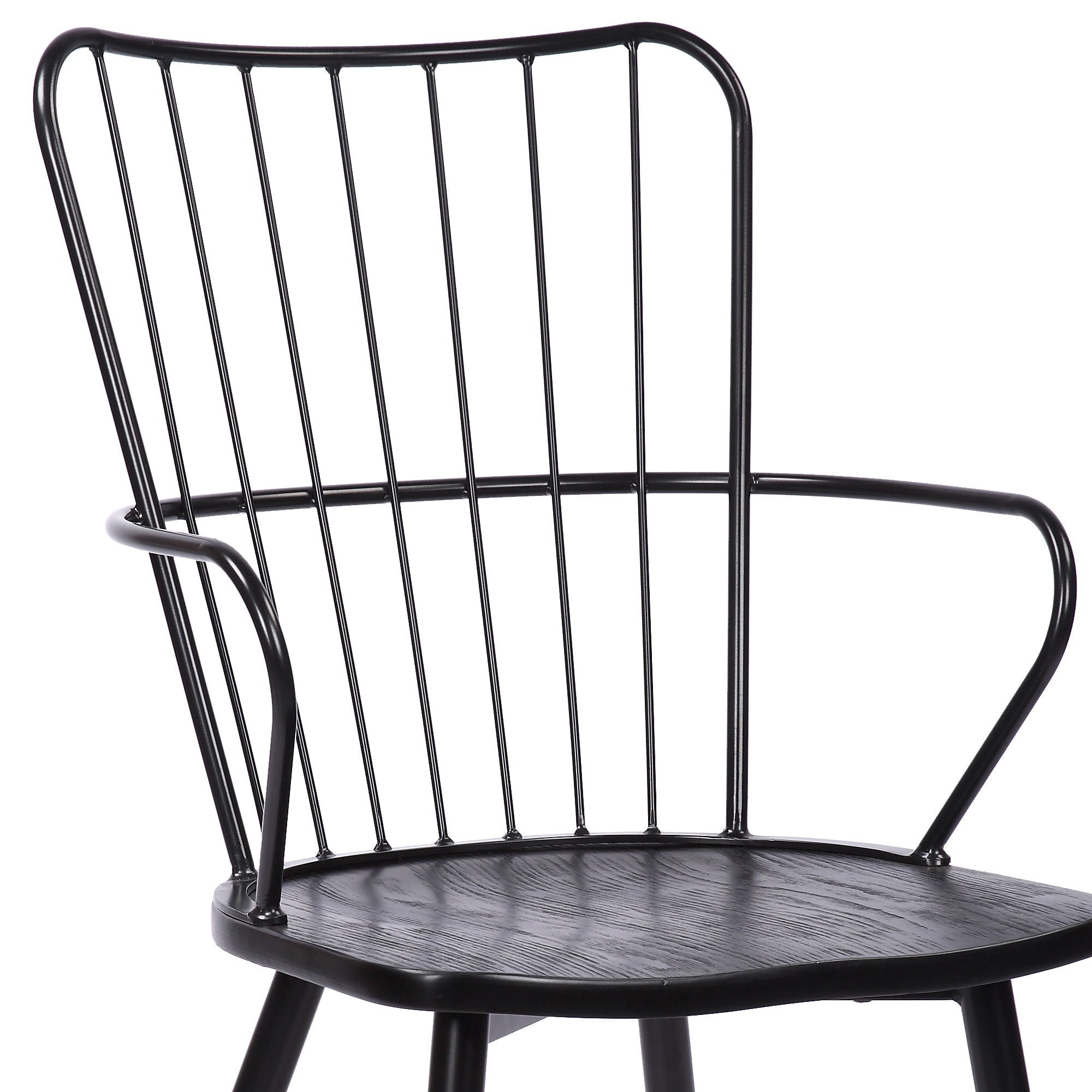 Parisa - High Back Steel Framed Side Chair - Black Powder / Brushed