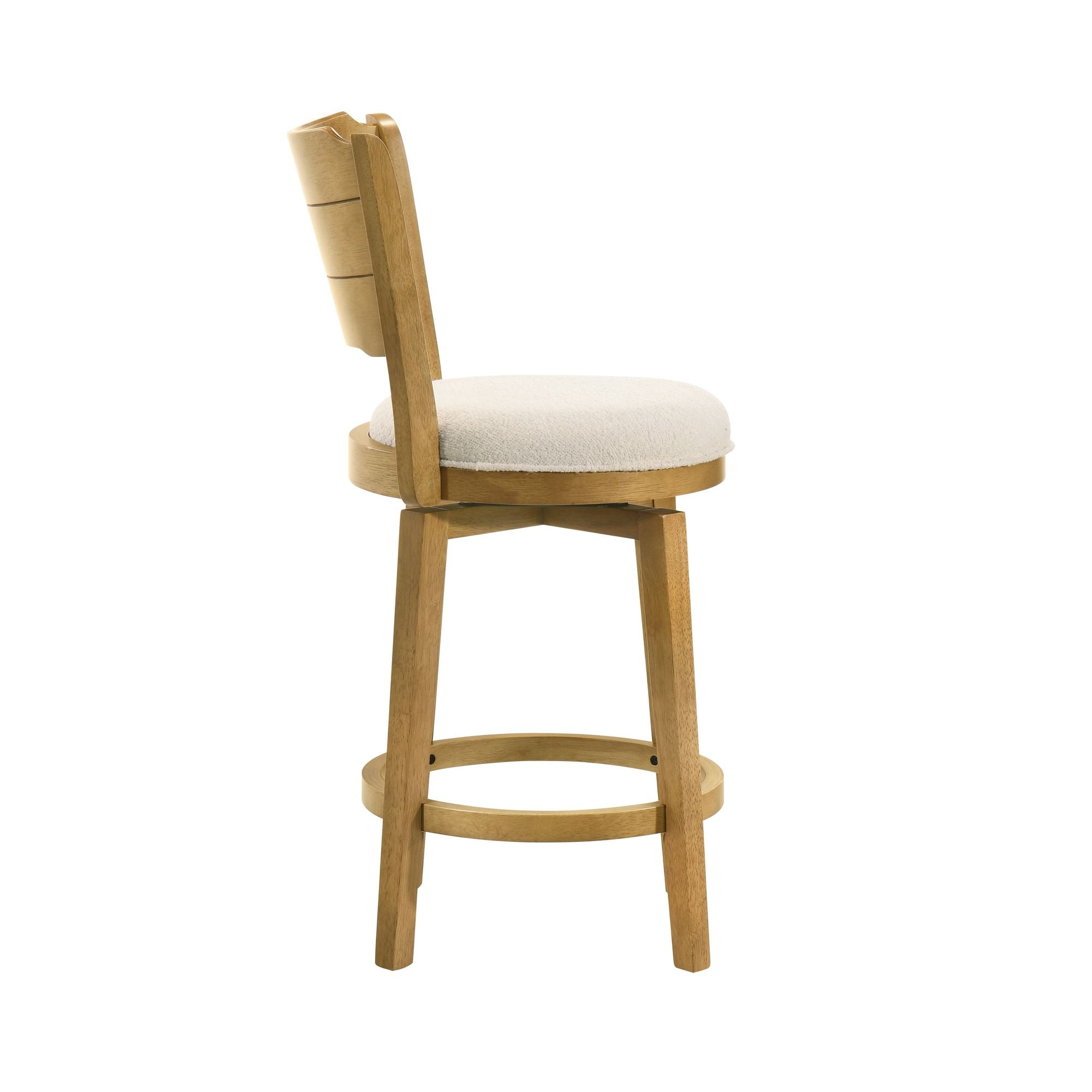 Winsley - Coastal Modern Swivel Wood Counter Height Kitchen Bar Stool