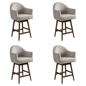 Jaxon - Brown Solid Wood Upholstered 26" Counter Height Swivel Barstool