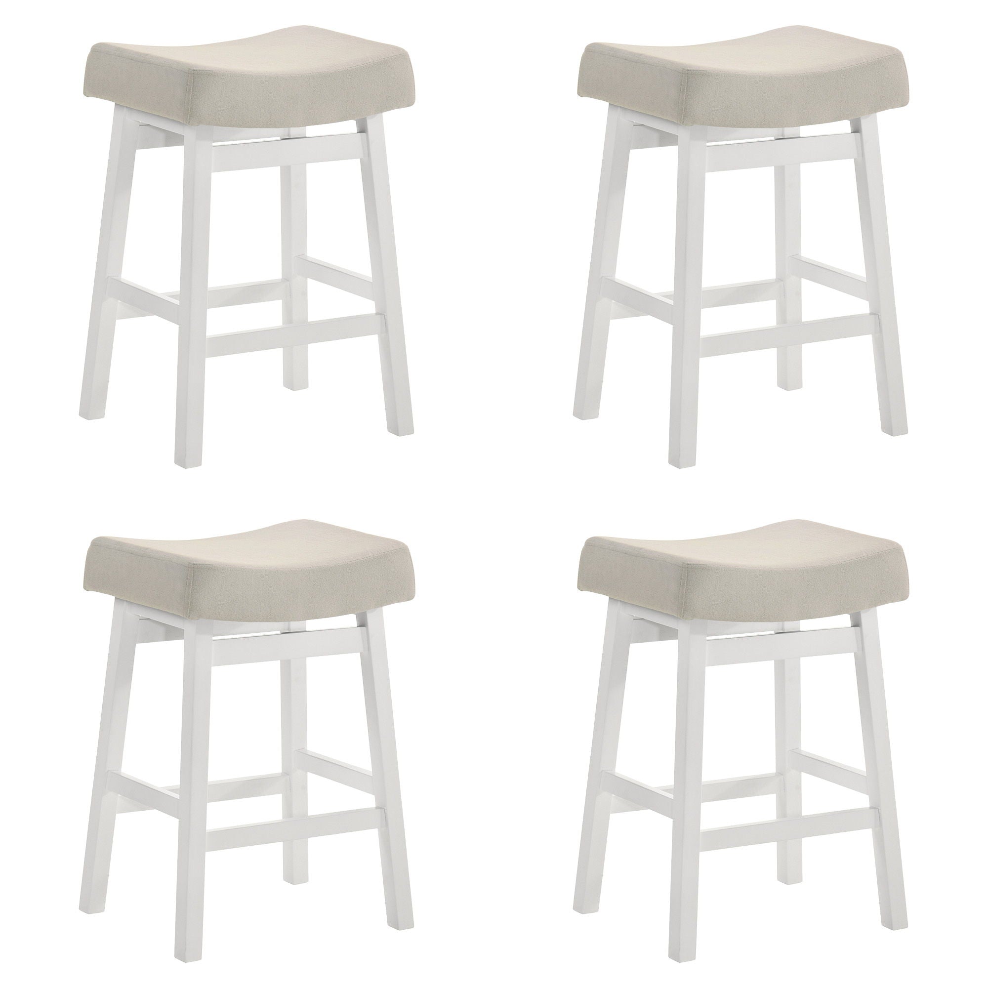 Lenon - Modern Farmhouse Wood Counter Height Kitchen Bar Stool
