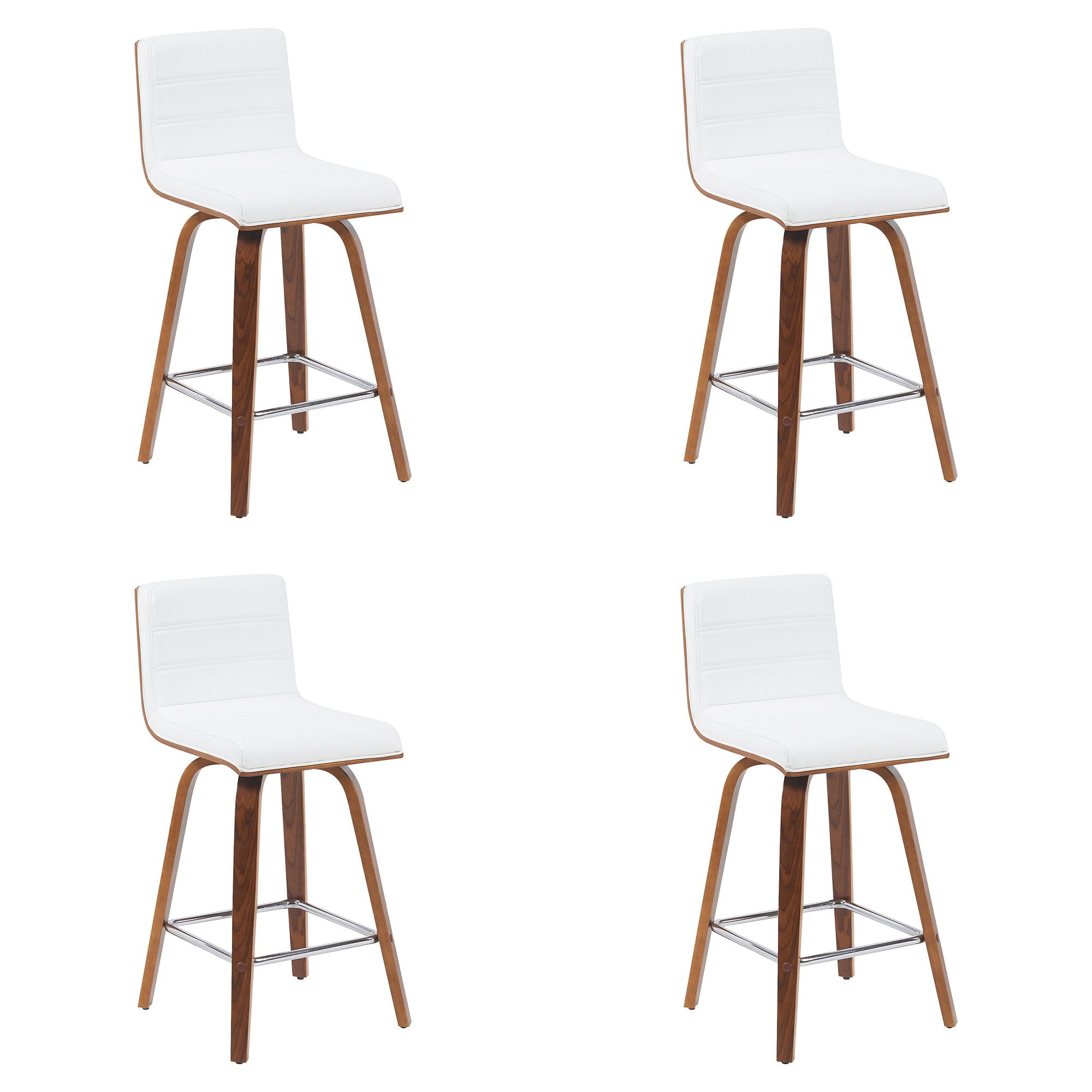 Vienna - Modern Counter Height Swivel Bar Stool - Walnut Finished Wood Frame