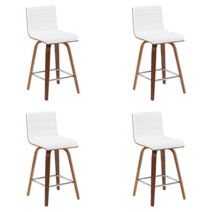 Vienna - Modern Counter Height Swivel Bar Stool - Walnut Finished Wood Frame