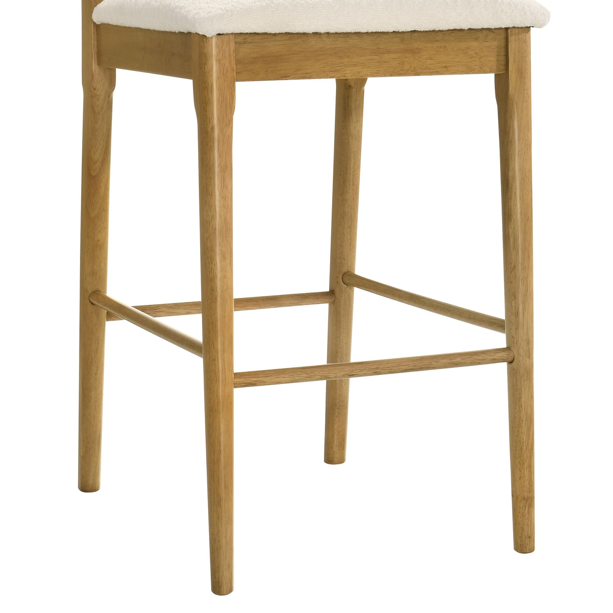 Tobias - Coastal Modern Wood Bar Height Kitchen Bar Stool