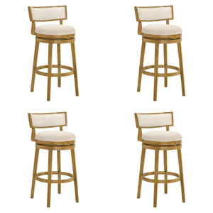 Noely - Modern Farmhouse Swivel Wood Bar Height Kitchen Bar Stool