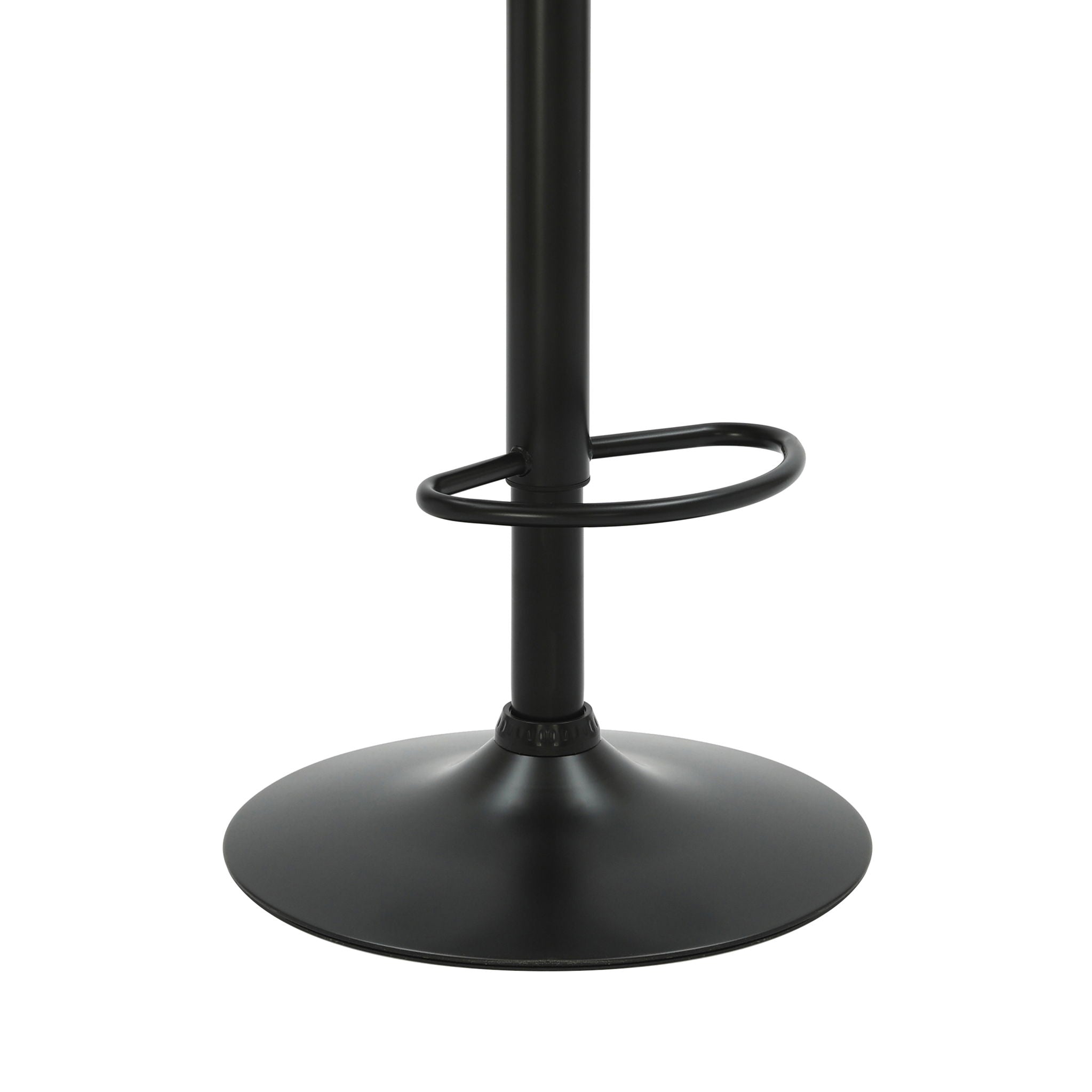 Brock - Adjustable Swivel Curved Back Wood Bar Stool With Faux Leather Seat