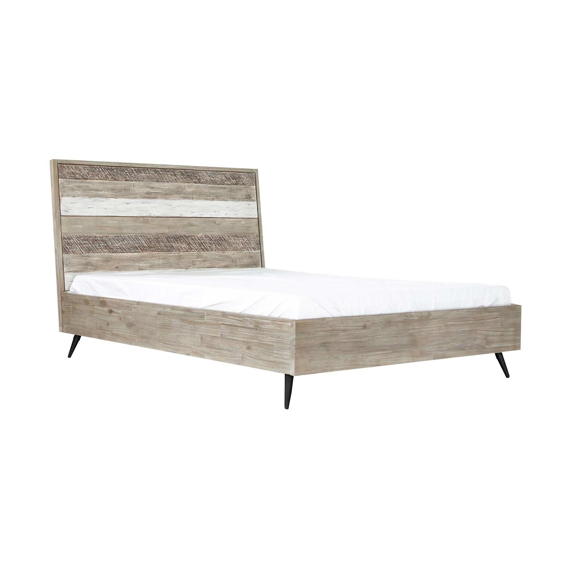 Bridges - King Platform Bed - Two Tone Acacia