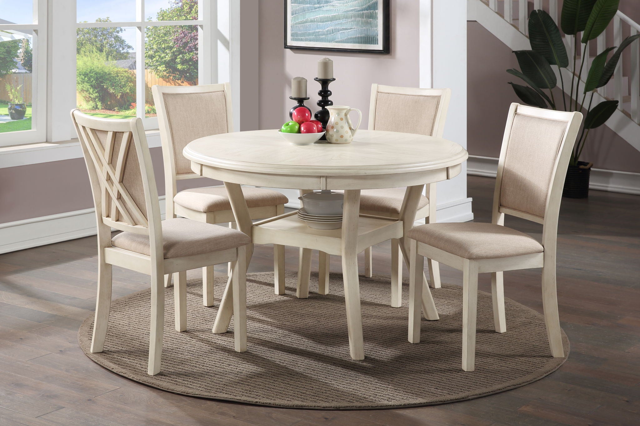 Amy - 60" Counter Table & Chairs With Storage