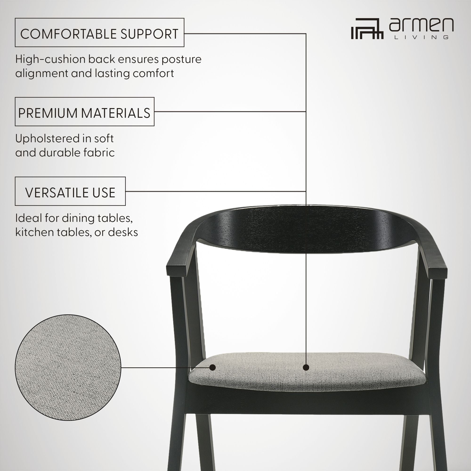 Santana - Wood Dining Chair With Black Frame