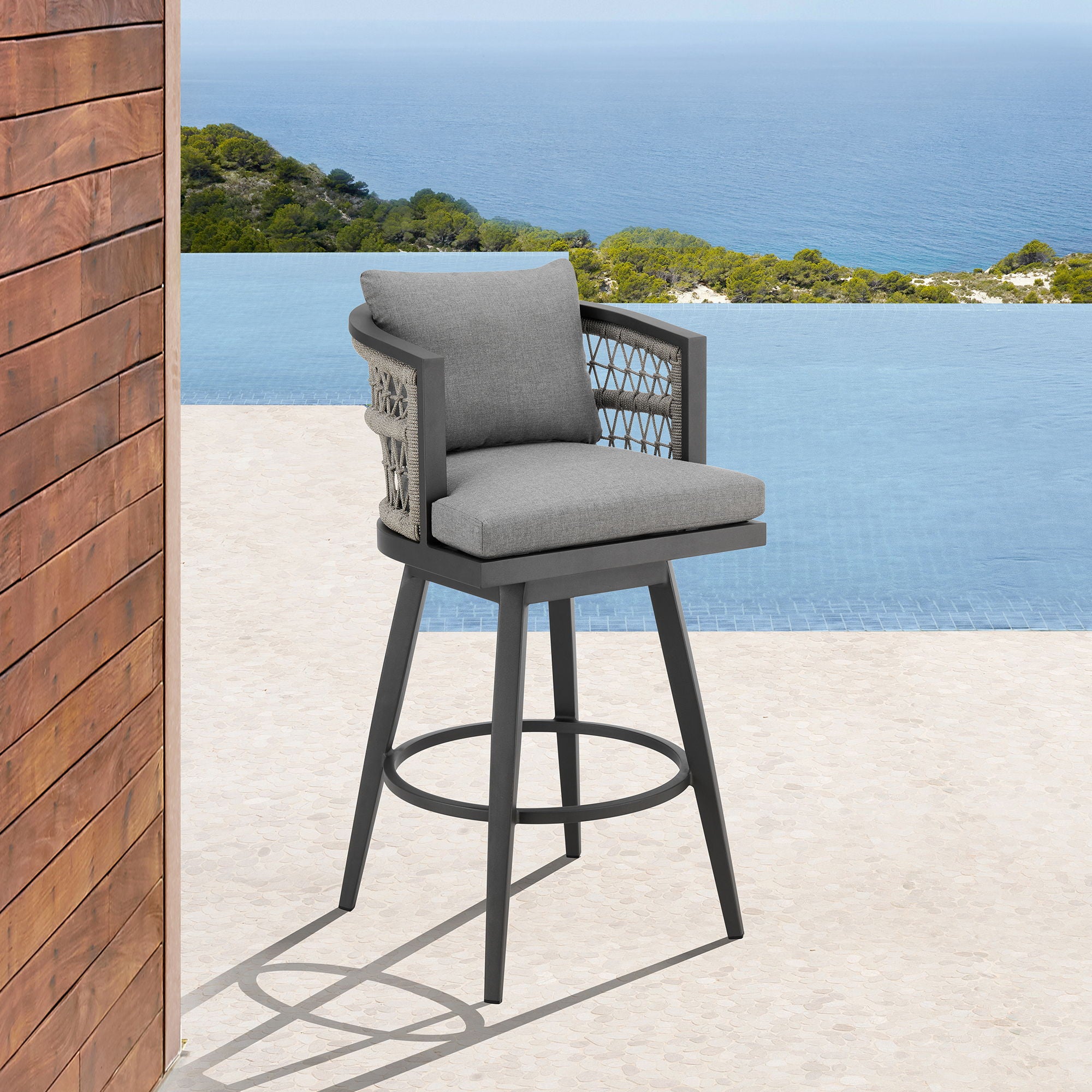 Zella - Outdoor Patio Swivel Bar Stool