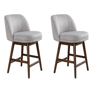 Sadie - Solid Wood Upholstered 26" Counter Height Swivel Barstool