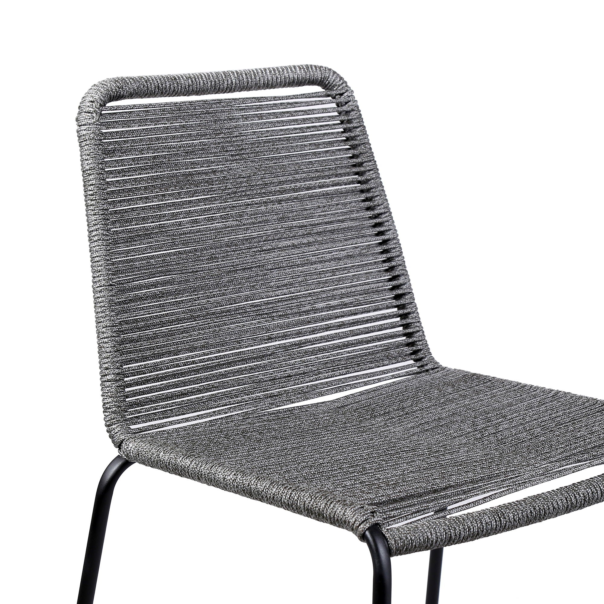 Shasta - 30" Outdoor Metal And Rope Stackable Barstool
