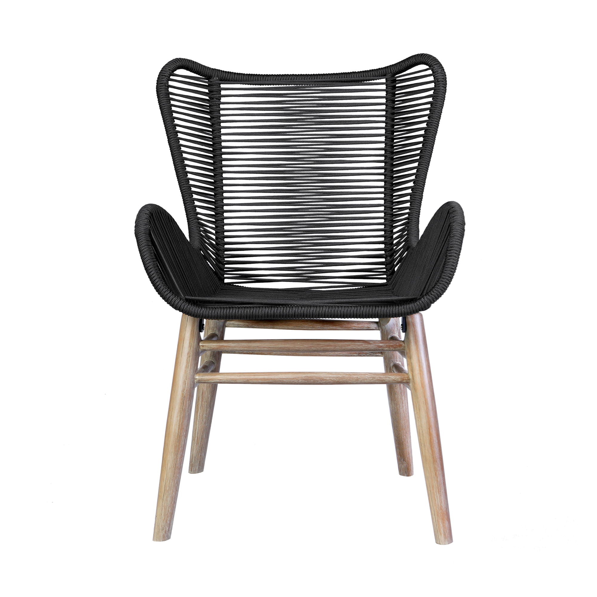 Mateo - Outdoor Patio Dining Chair - Light Eucalyptus / Charcoal