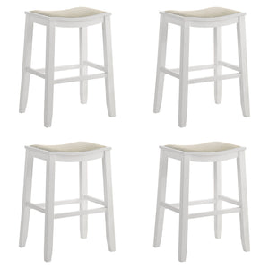 Iyani - Coastal Modern Wood Bar Height Kitchen Bar Stool