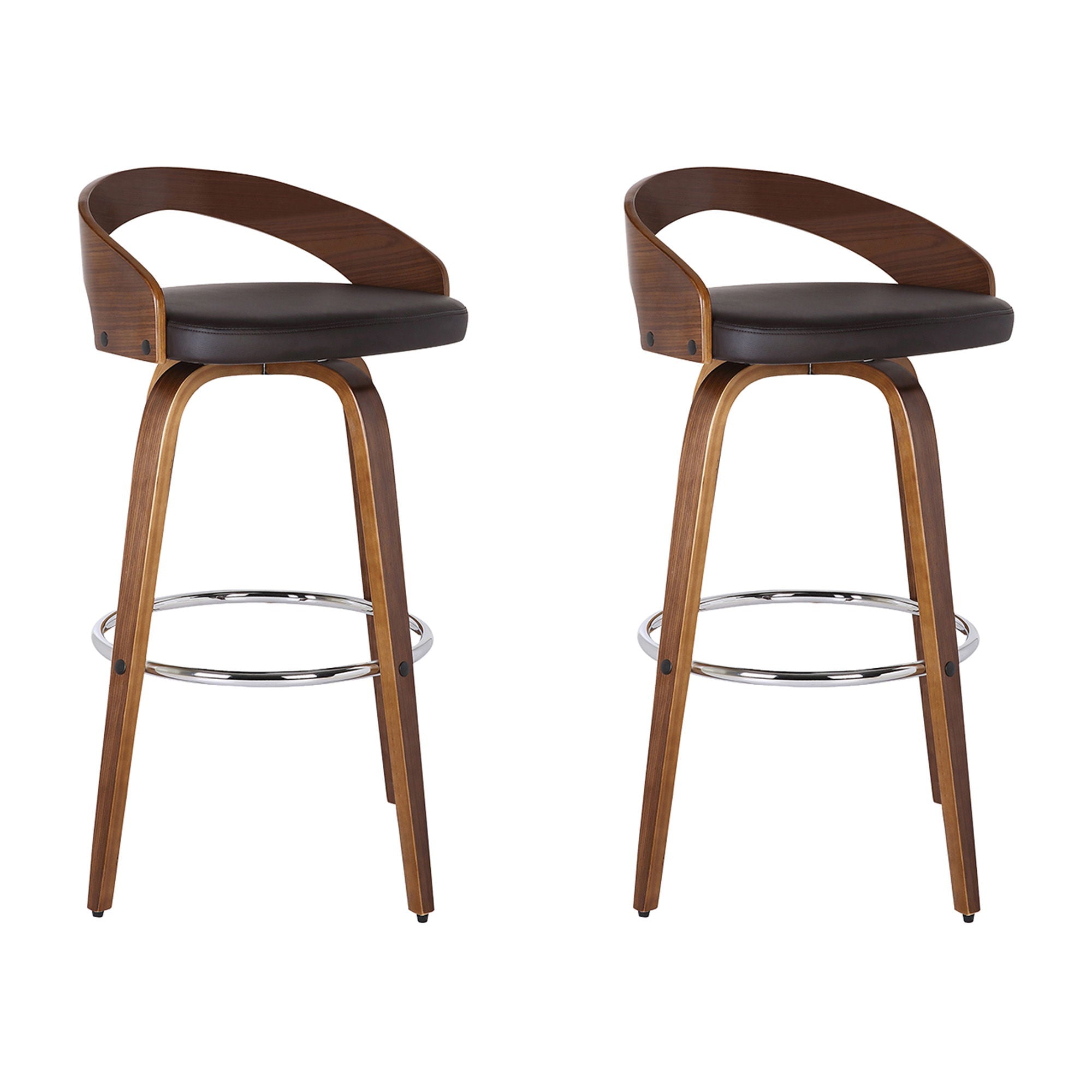 Sonia - 26" Counter Height Swivel Bar Stool - Walnut Wood