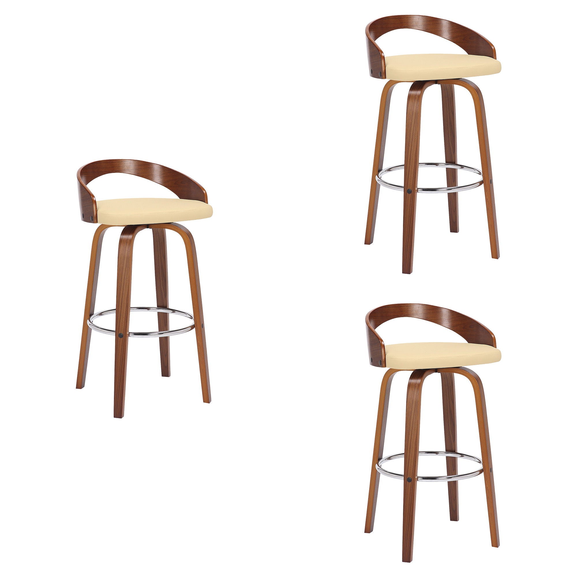 Sonia - 30" Bar Height Swivel Bar Stool - Walnut Wood