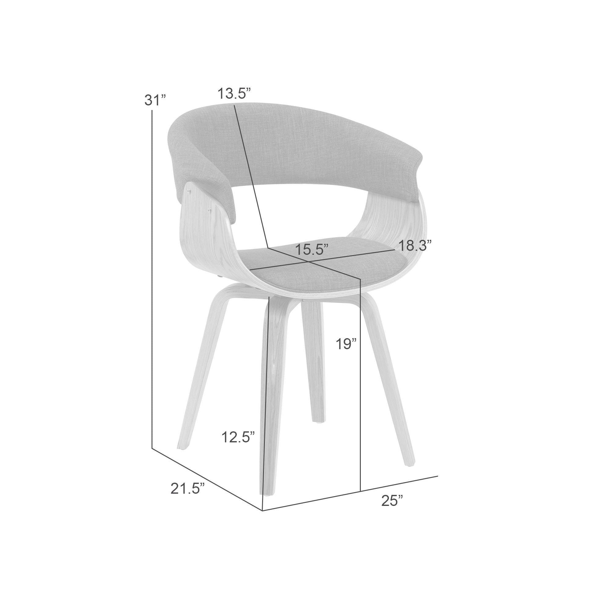Summer - Upholstered Dining Chair - Gray / Brown